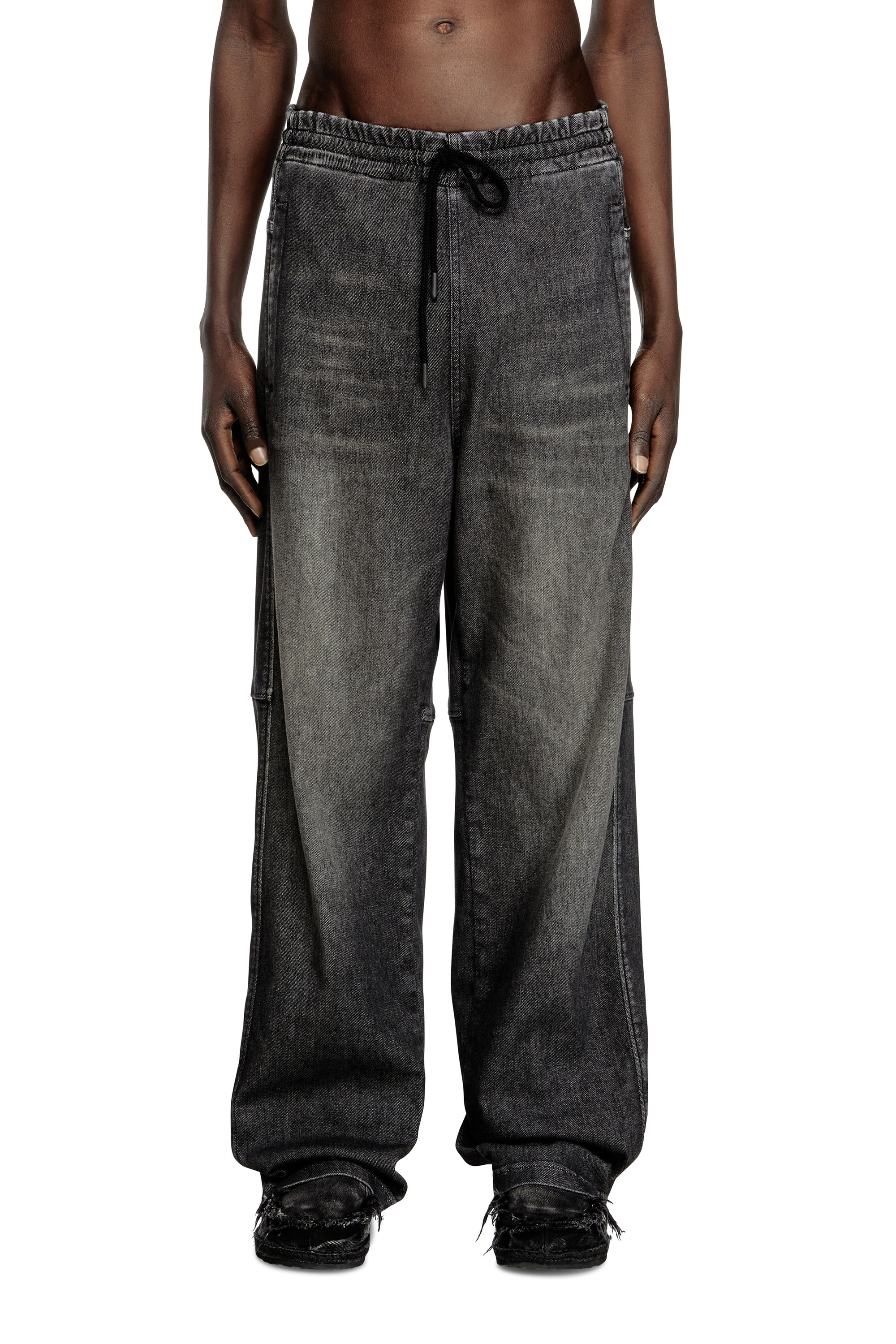 Diesel - Unisex's Relaxed D-Martyans Track Denim 09L77, ブラック/ダークグレー - 1