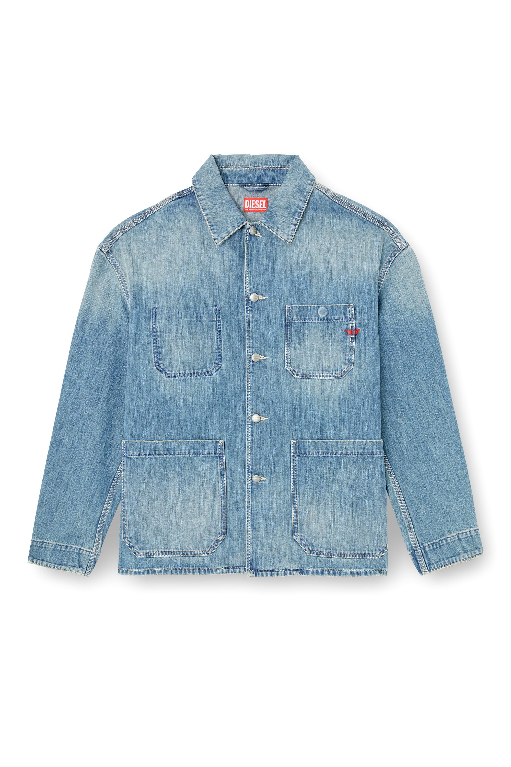 Diesel - D-STACK-U, Unisex's Utility-style denim jacket in ミディアムブルー - 3