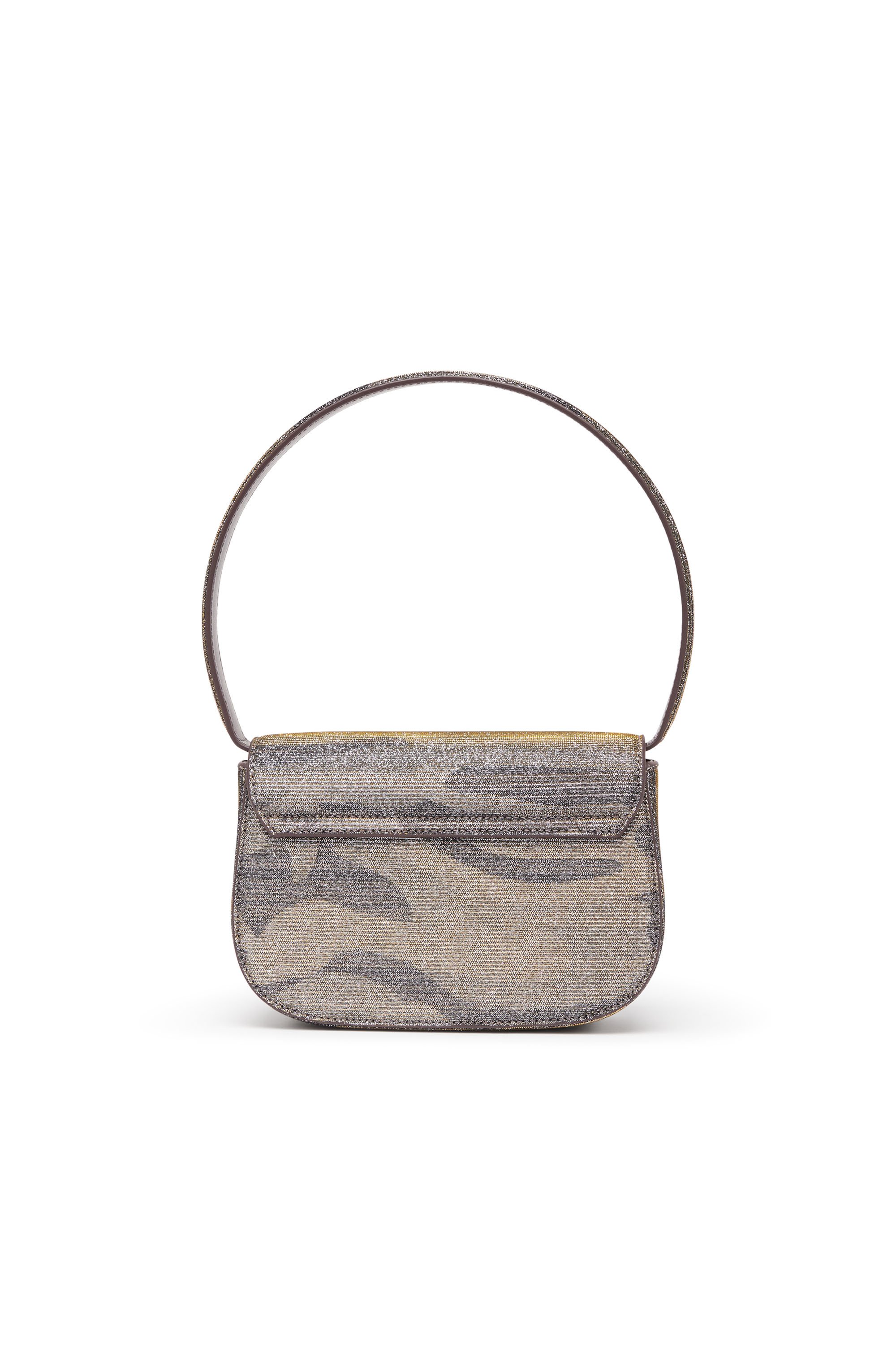 Diesel - 1DR, Female's 1DR-Iconic shoulder bag in camo lurex in グレー/ブラウン - 3
