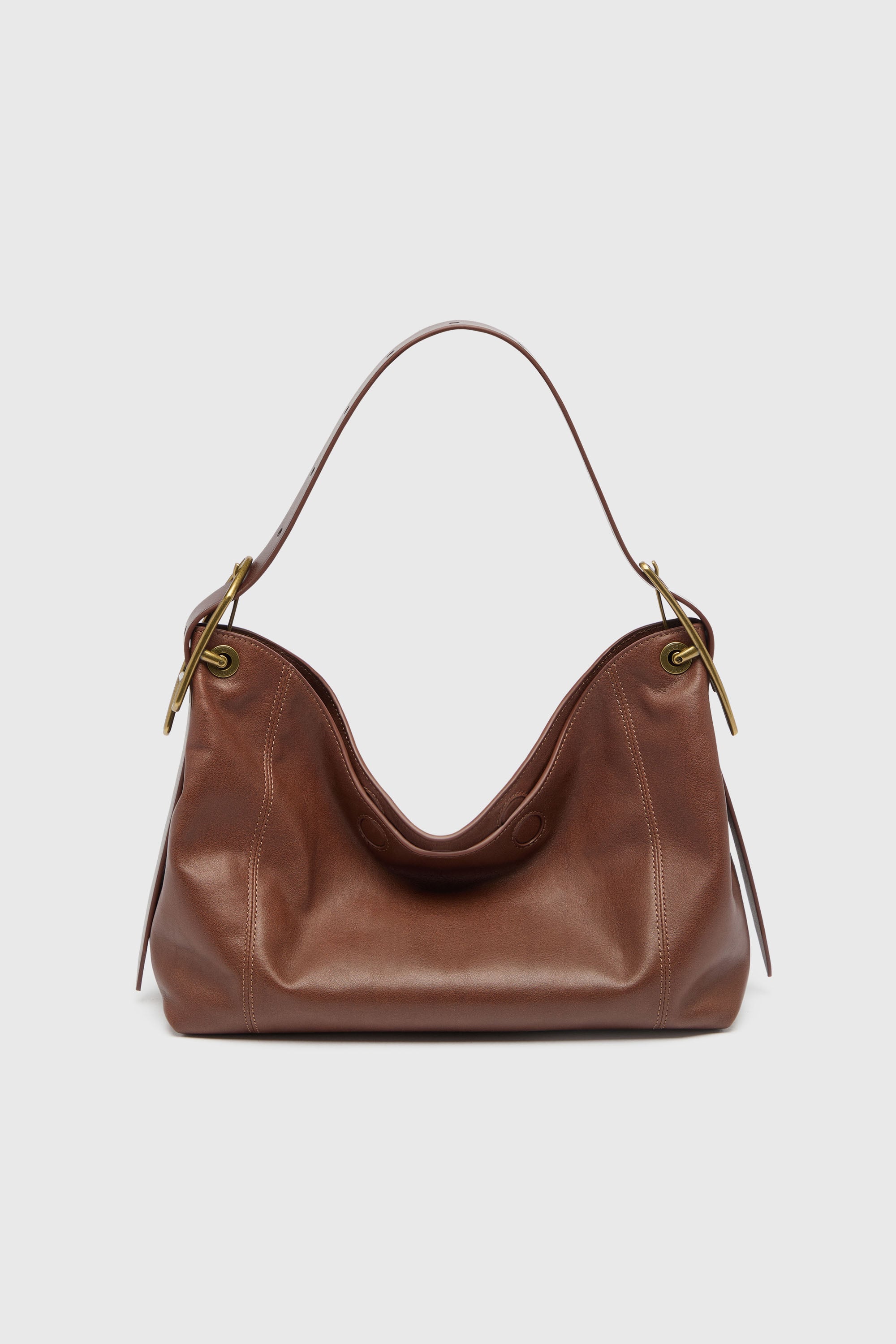 Diesel - D-LINE HOBO S, Female's D-Line-Shoulder bag in leather in ダークブラウン - 1