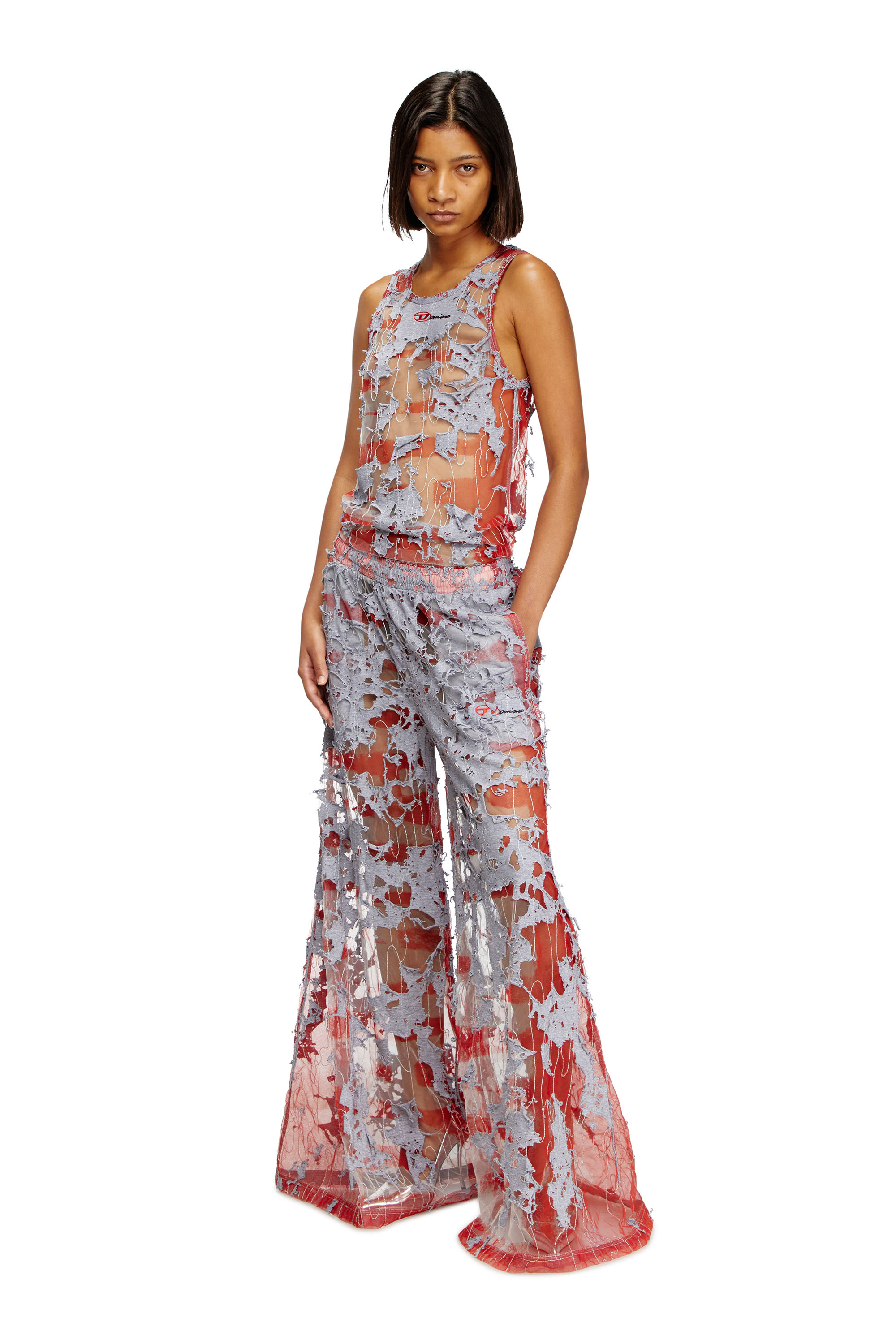 Diesel - P-DAM-DEVOR-DD, Unisex's スウェットパンツ in グレー/レッド - 7