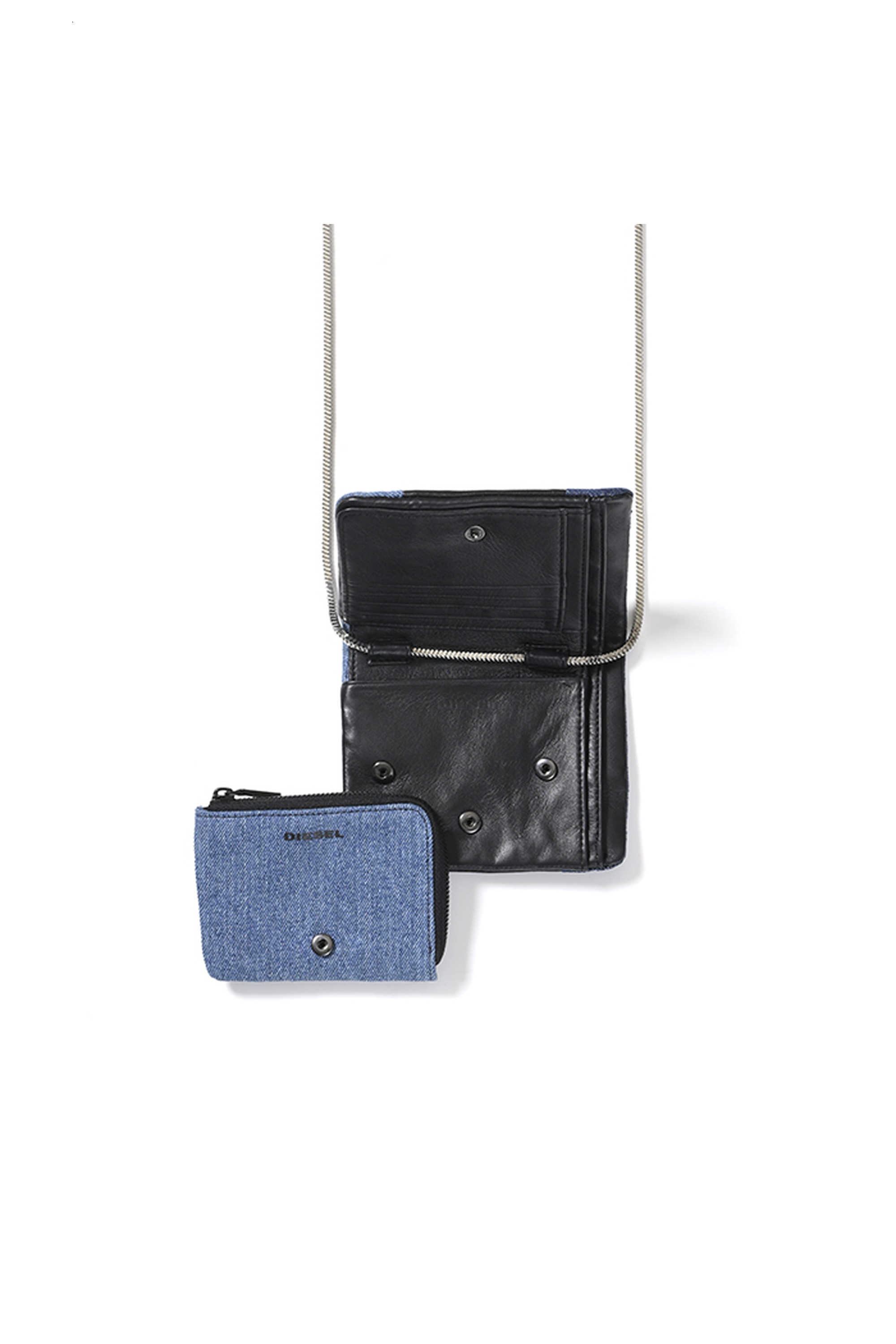Diesel - DENIM SPLIT WALLET, Unisex's DENIM SPLIT WALLET in ブルー/ブラック - 2