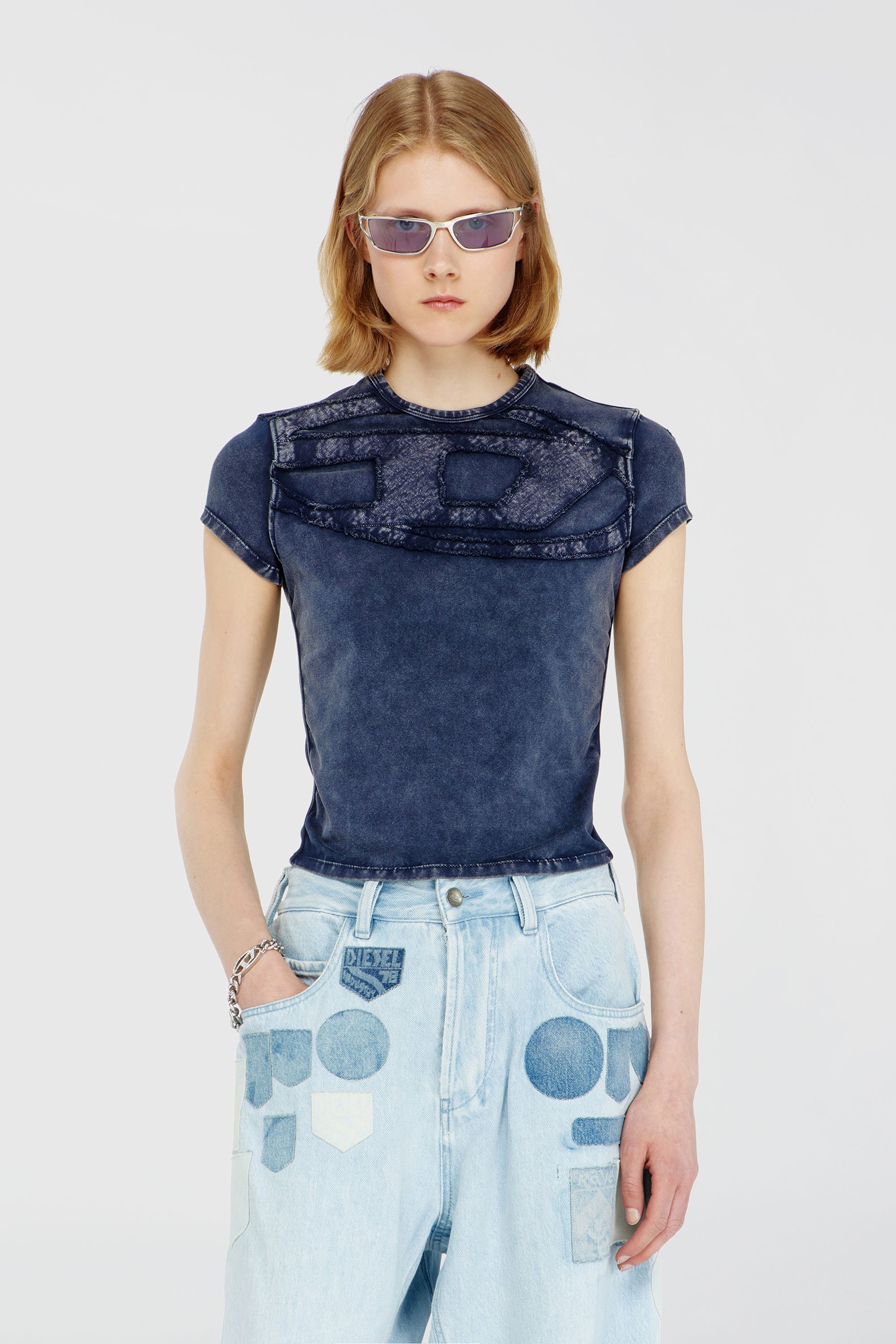 Diesel - T-MELY-CUP, Female's 半袖トップ in ダークブルー - 1