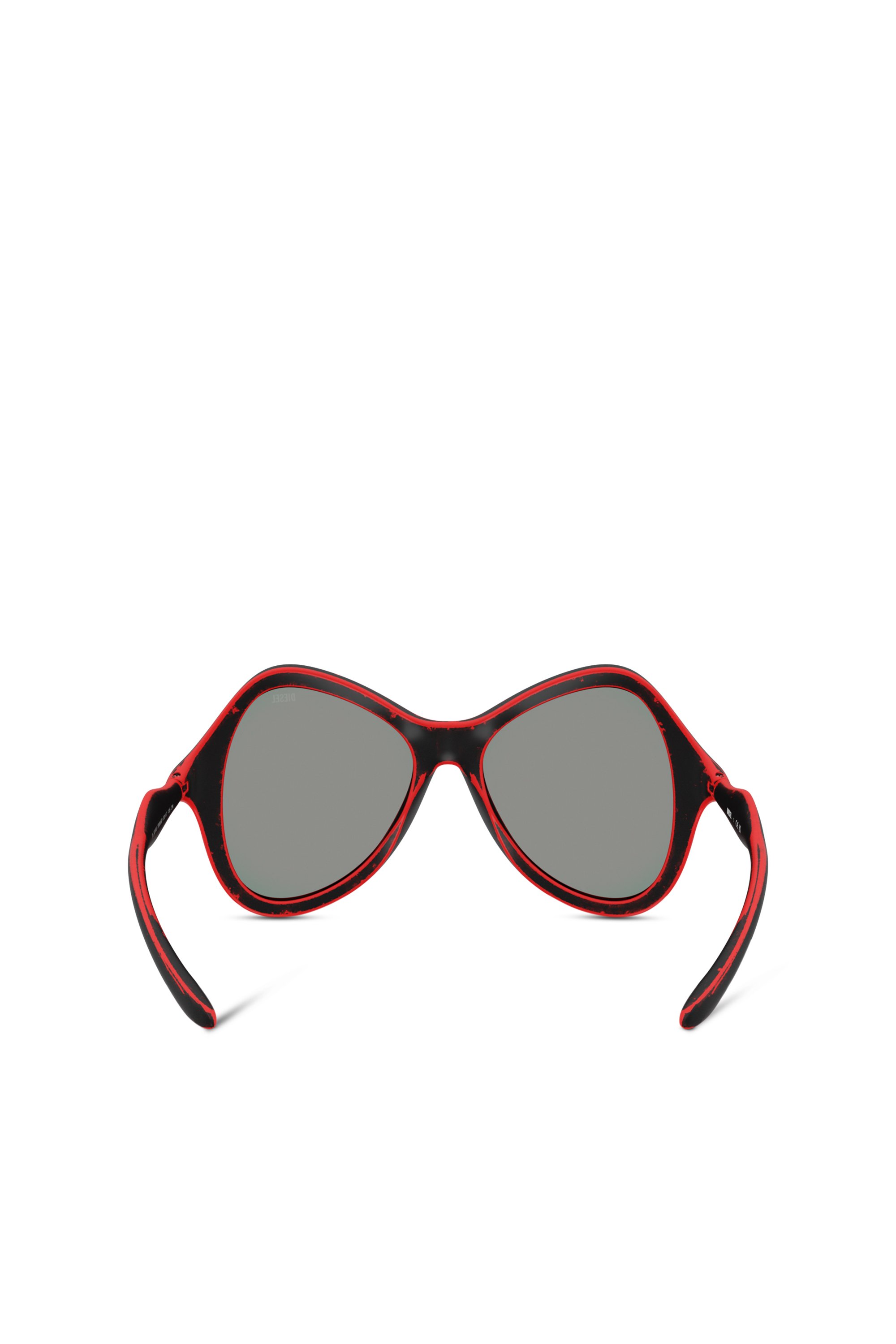 Diesel - 0DL3010U, Unisex's Cat-eye style sunglasses in ブラック/レッド - 4