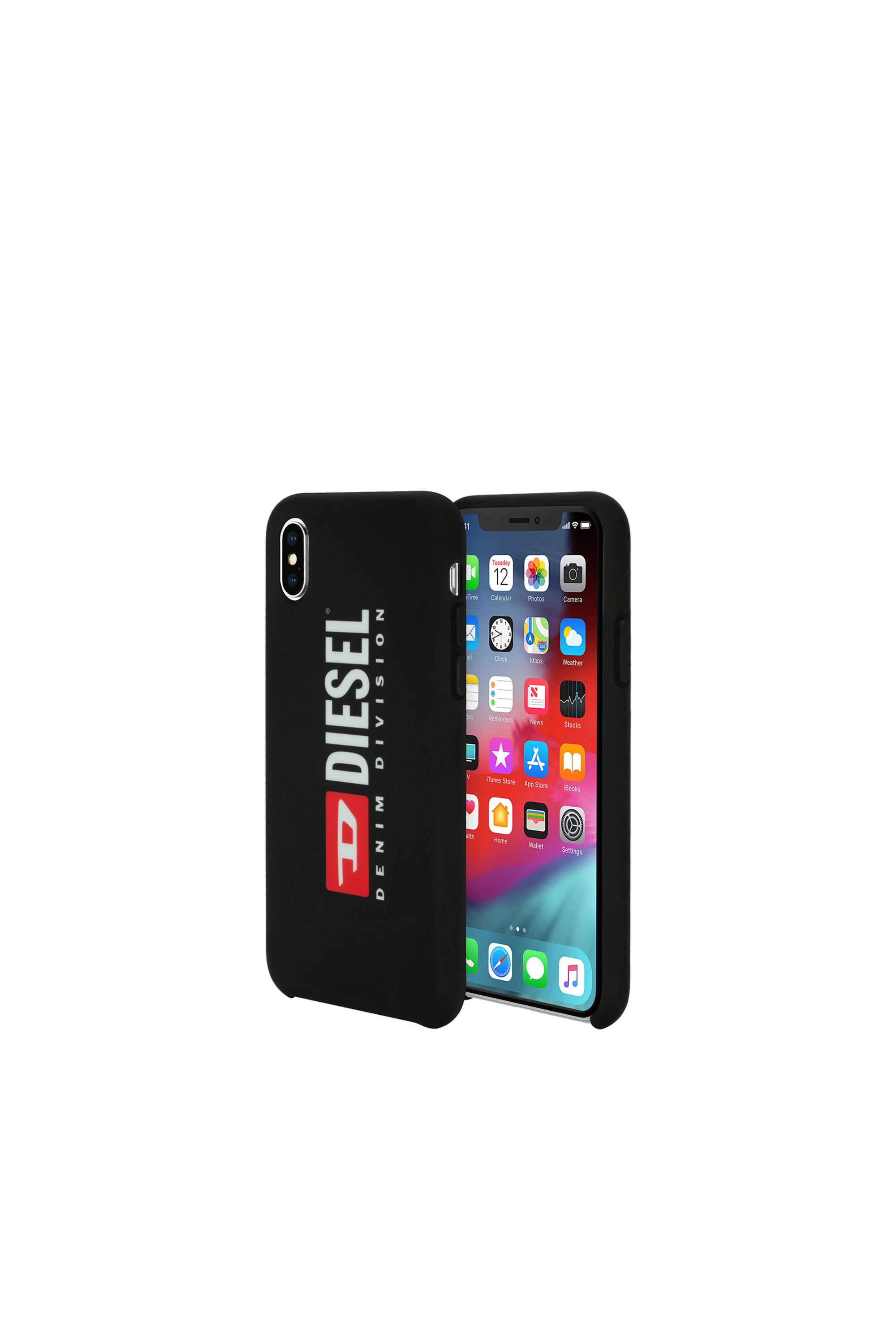 Diesel - DIESEL PRINTED CO-MOLD CASE FOR IPHONE XS MAX, Unisex's Soft touch logo black case, iPhone XS MaX in ブラック/ホワイト - 1