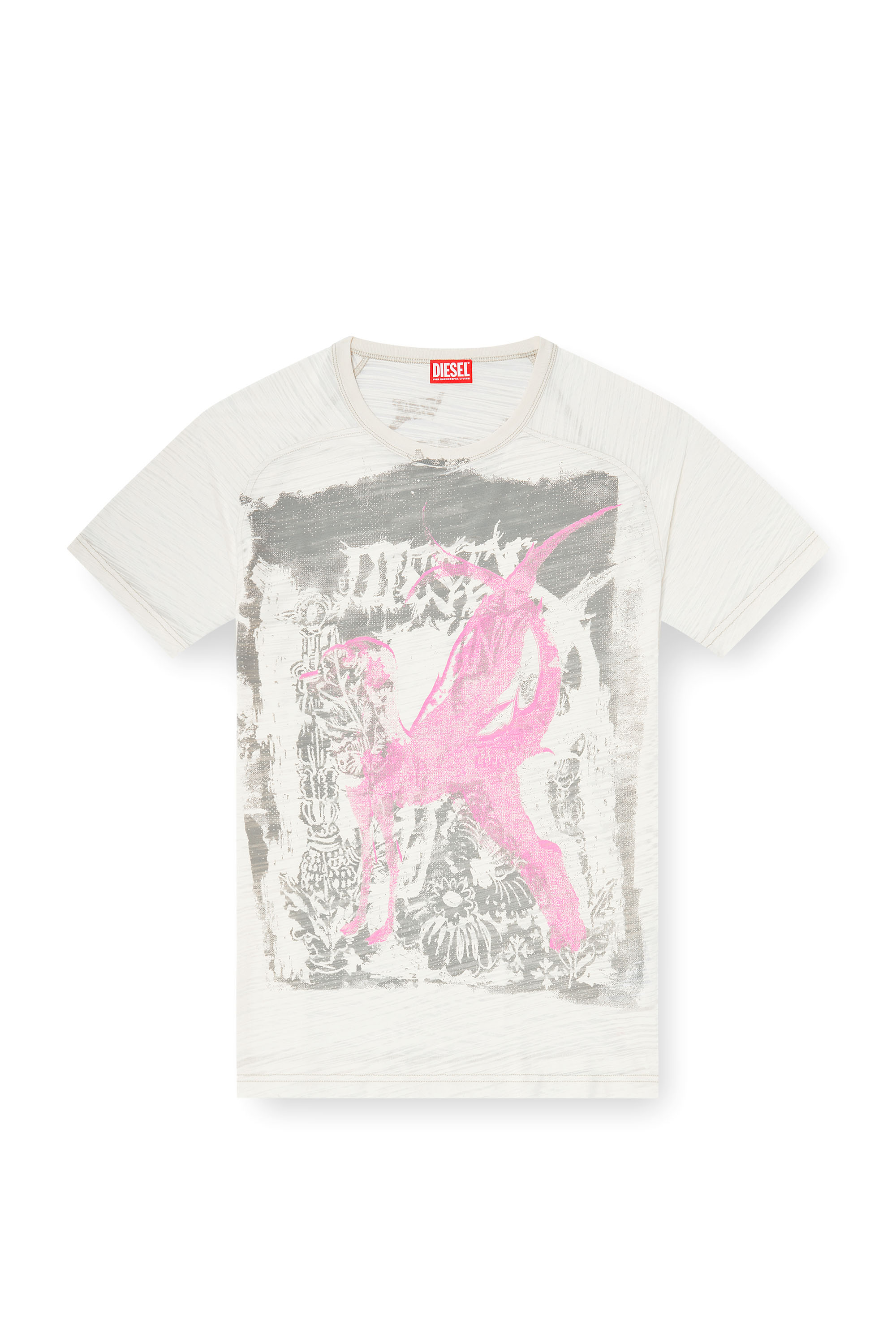 Diesel - T-JALO-A, Male's T-shirt with graphic print in ホワイト - 3