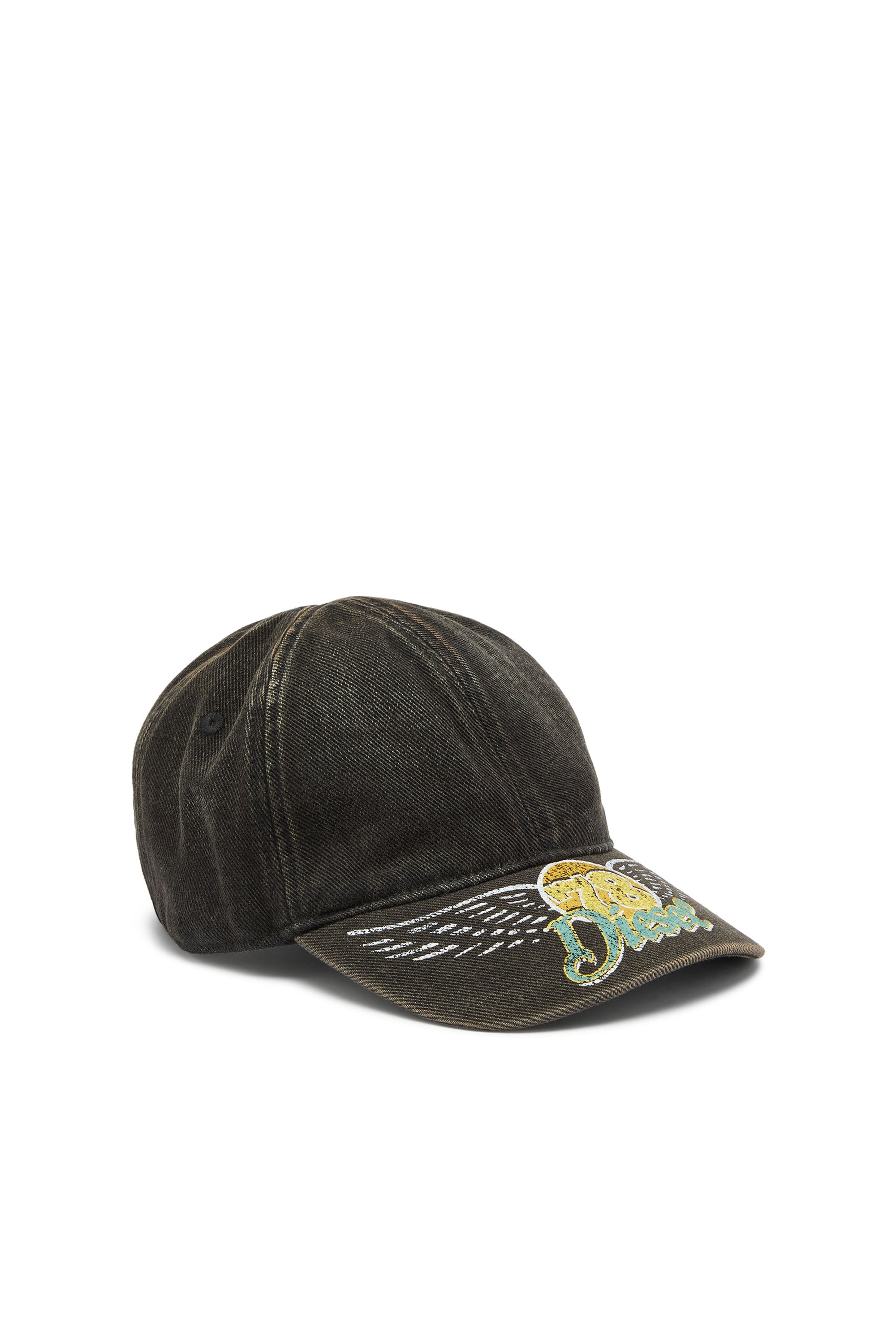 Diesel - C-ZANZY, Male's Baseball cap in treated denim in ブラック - 1