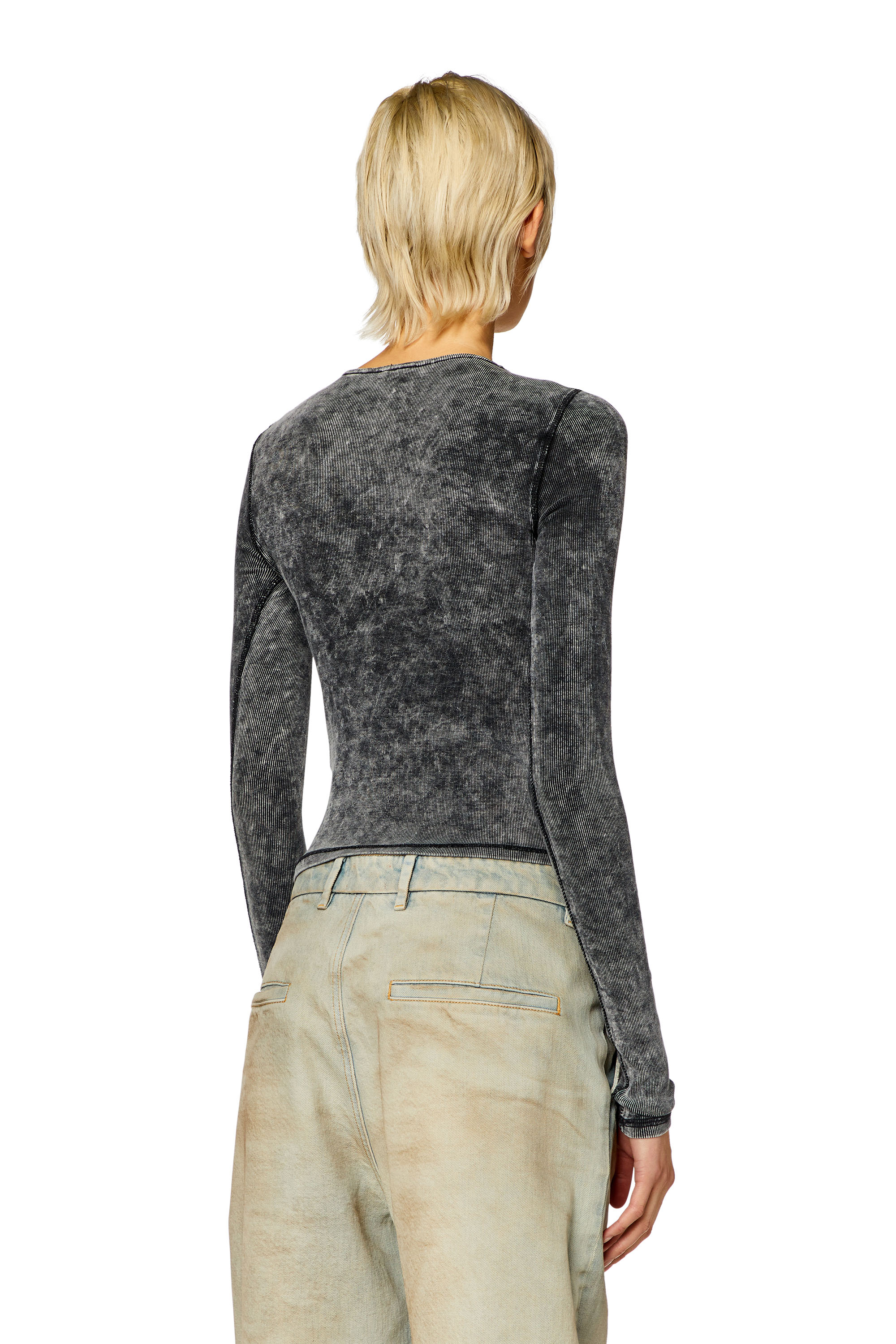 Diesel - T-RESPEC-LS, Female's トップス in ダークグレー - 4