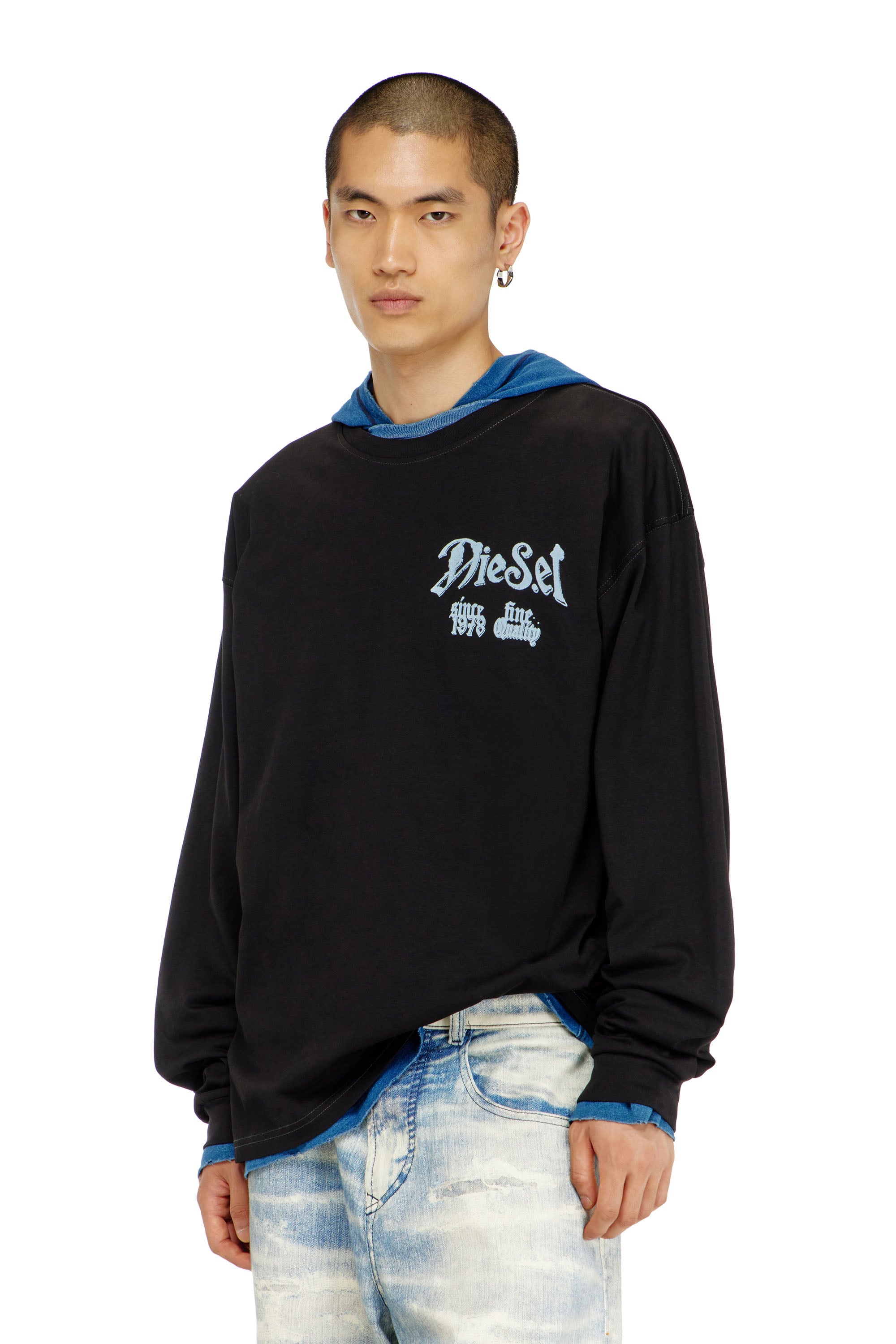 Diesel - T-BOXT-LS-AA6, Male's 長袖Tシャツ in ブラック - 1
