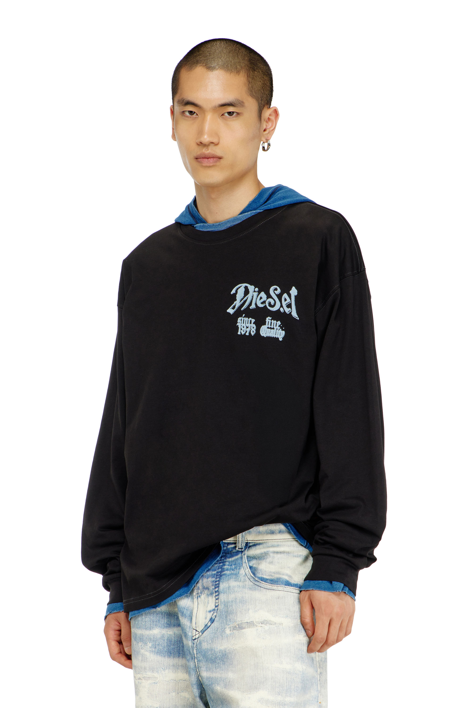 Diesel - T-BOXT-LS-AA6, Male's 長袖Tシャツ in ブラック - 3