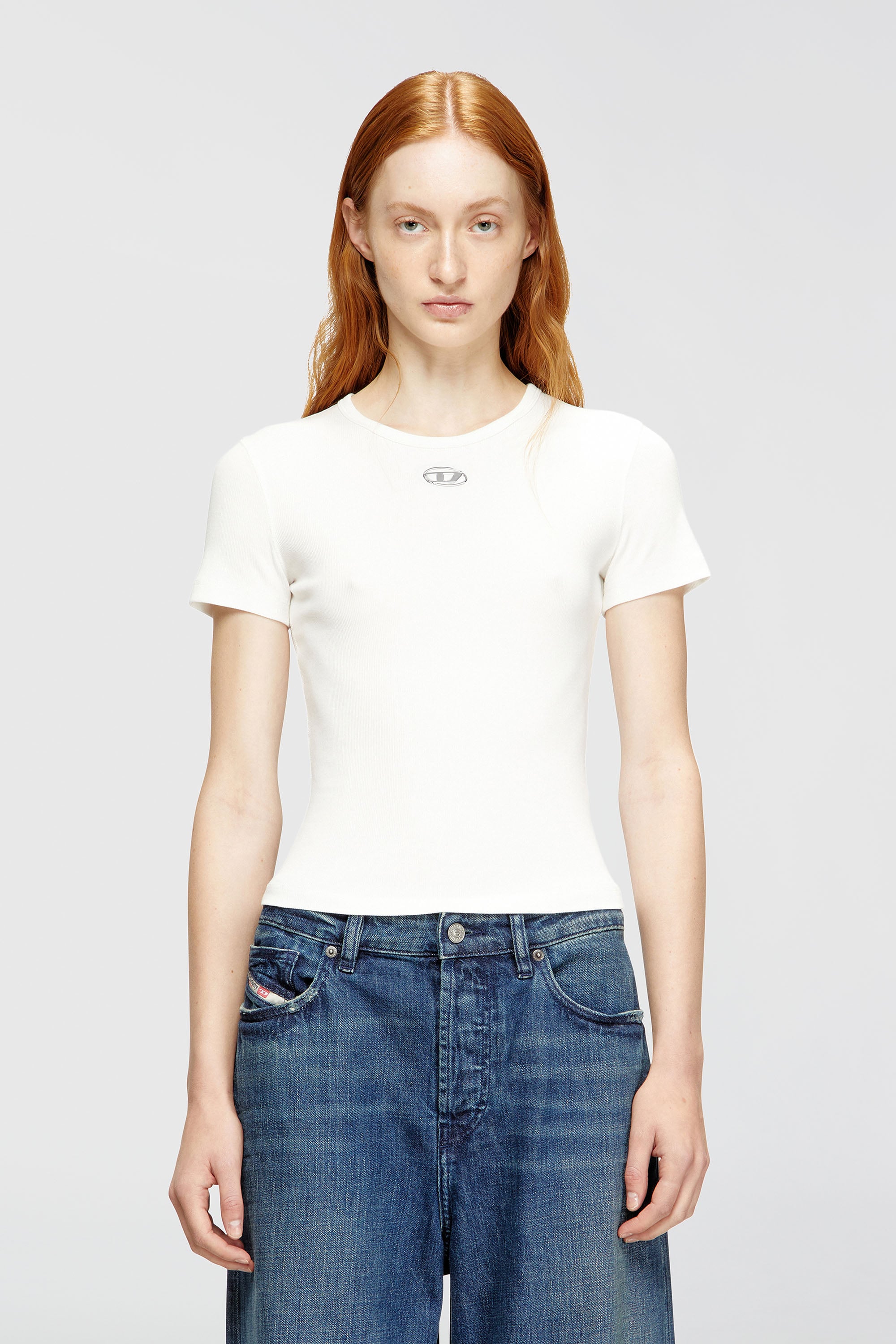 Diesel - T-ELE-LONG-OD, Female's 半袖トップ in ホワイト - 1