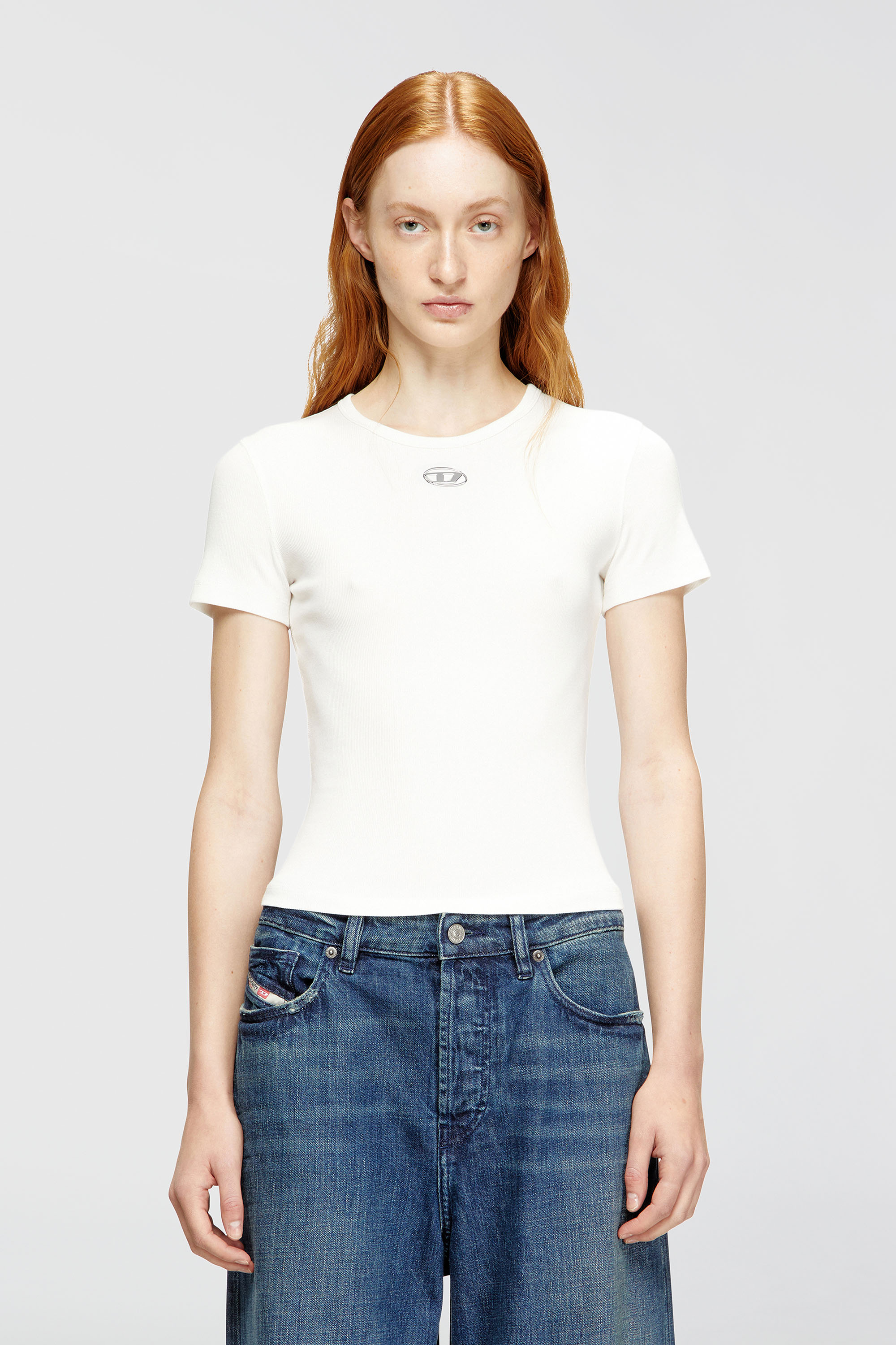 Diesel - T-ELE-LONG-OD, Female's 半袖トップ in ホワイト - 3