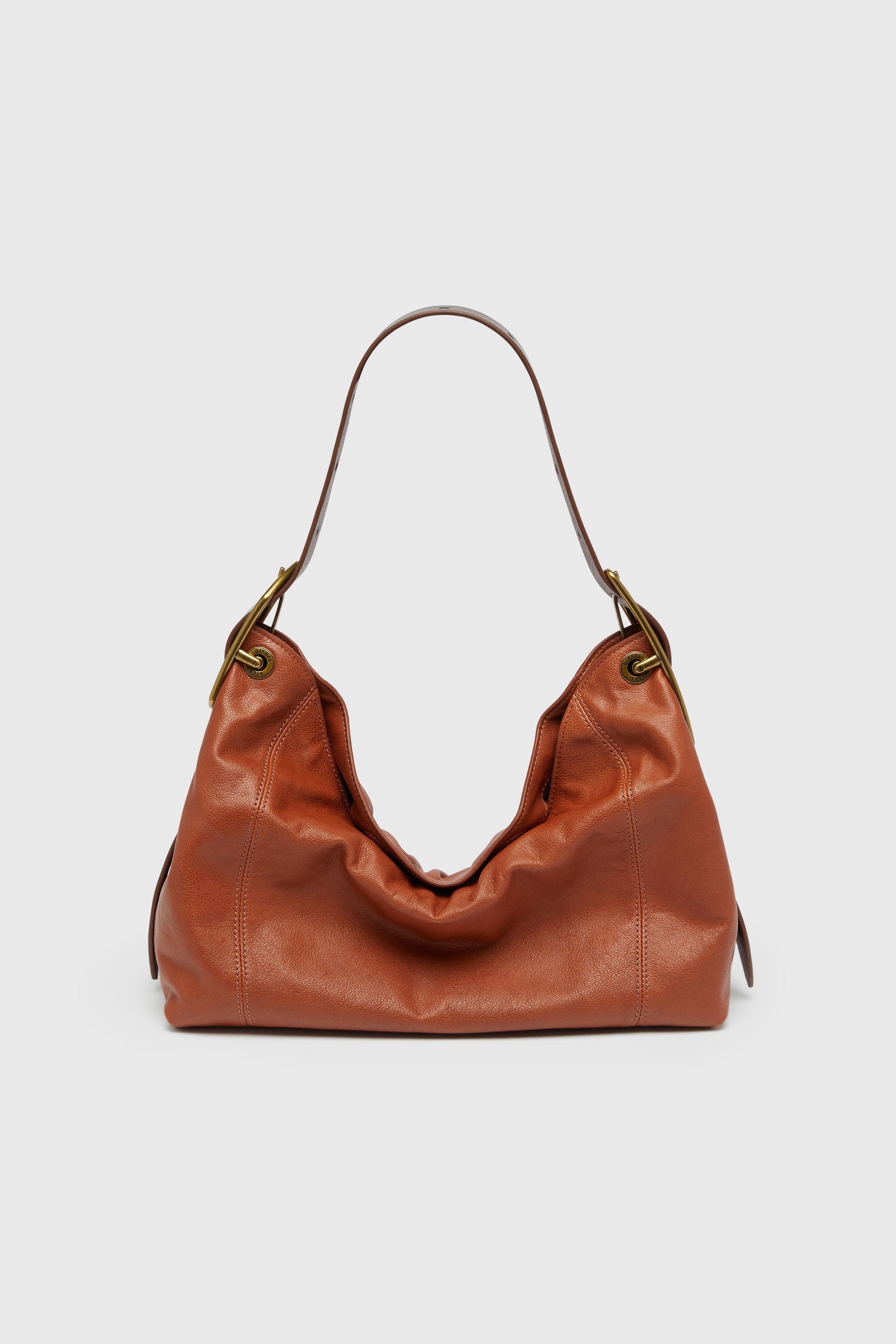 Diesel - D-LINE HOBO S, Female's D-Line-Shoulder bag in shiny leather in ブラウン - 1