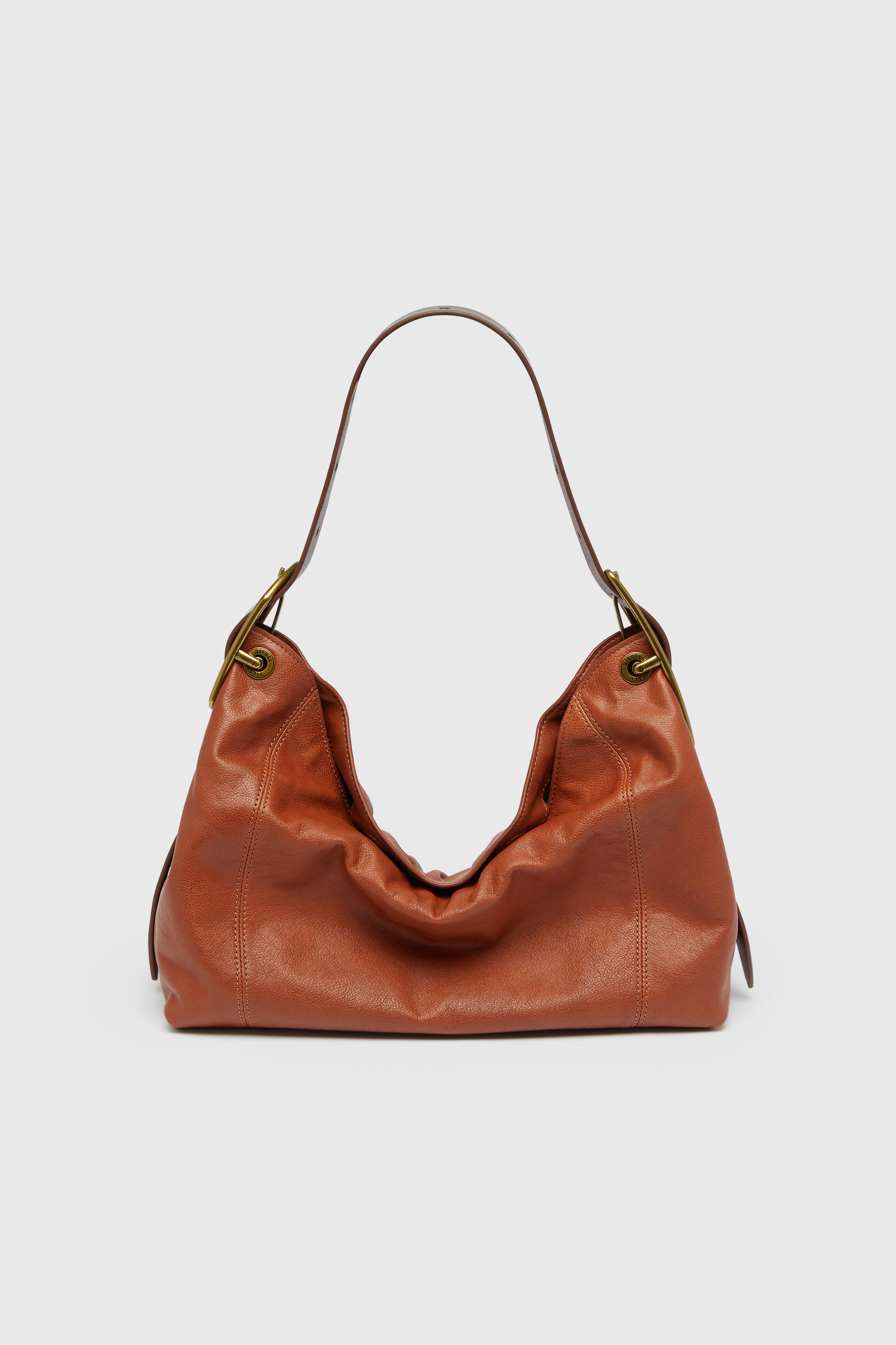 Diesel - D-LINE HOBO S, Female's D-Line-Shoulder bag in shiny leather in ブラウン - 2