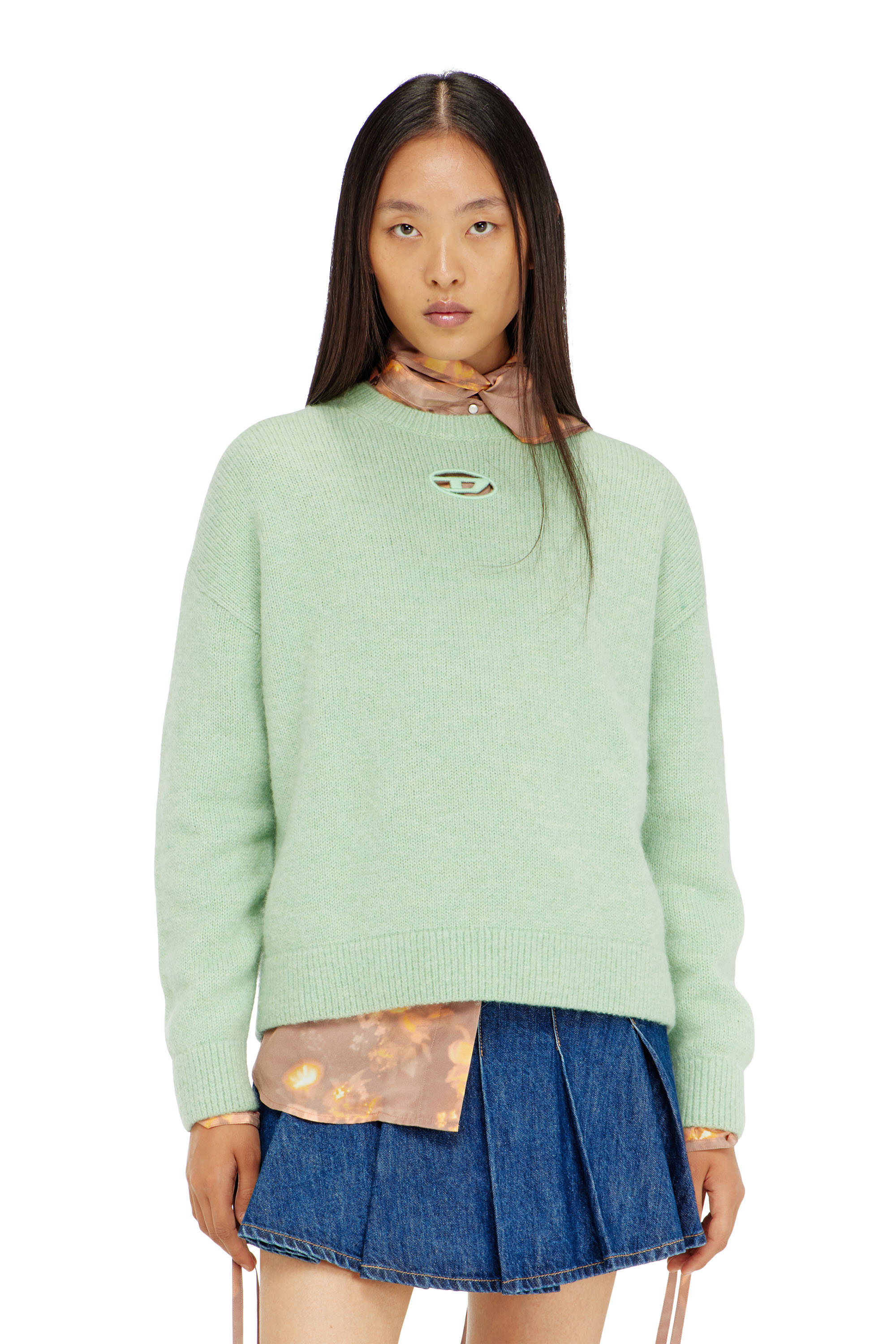 Diesel - M-AREETA, Female's プルオーバーニット in ウォーターグリーン - 3