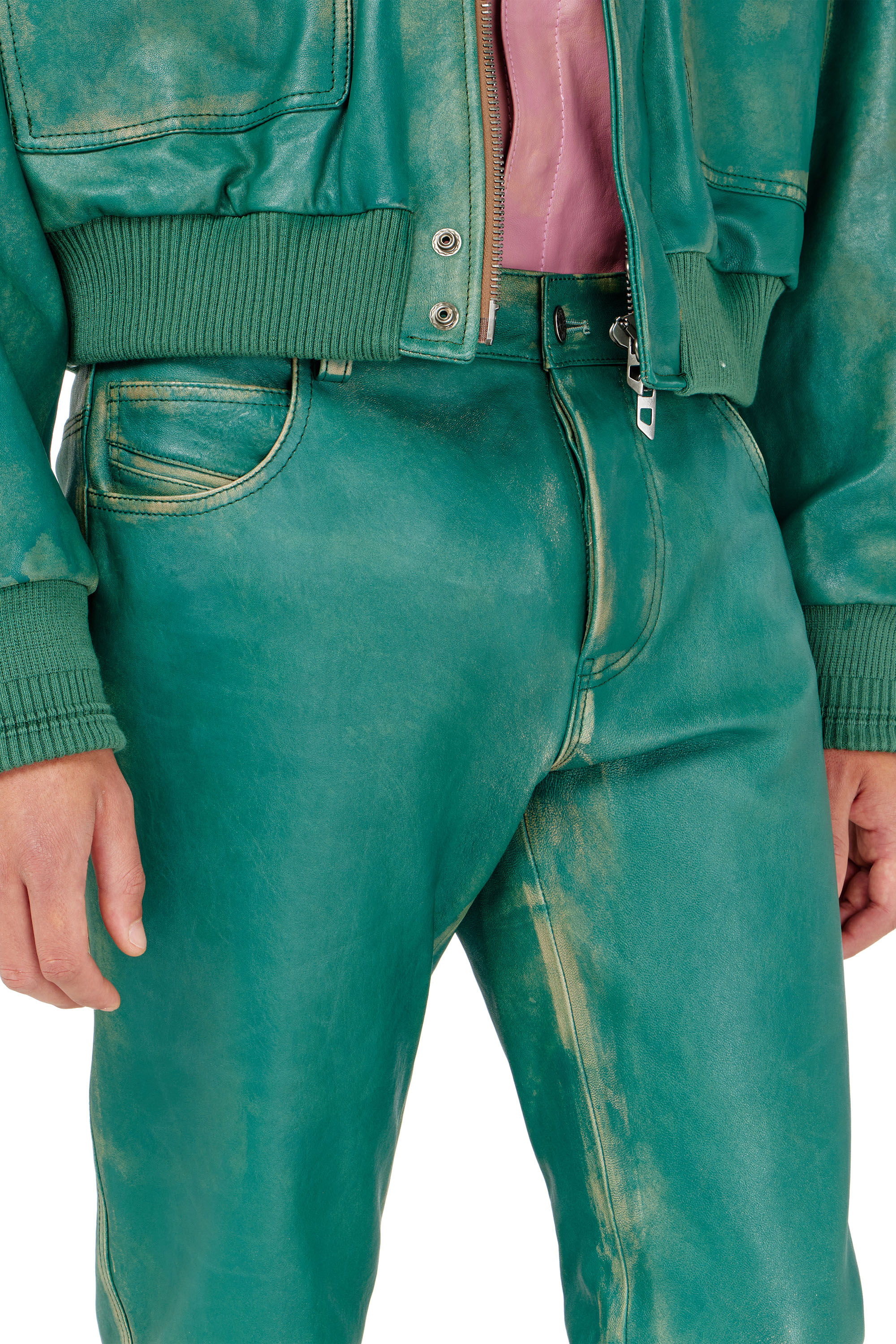 Diesel - P-OCKET, Male's Pants in treated leather in null - 4