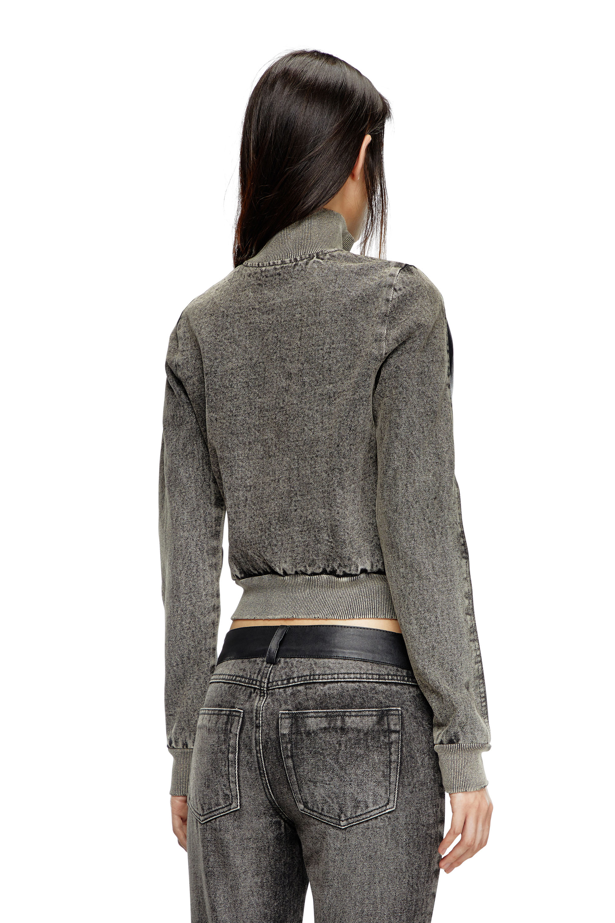 Diesel - L-EADER, Female's Hybrid jacket in leather and denim in ブラック - 4