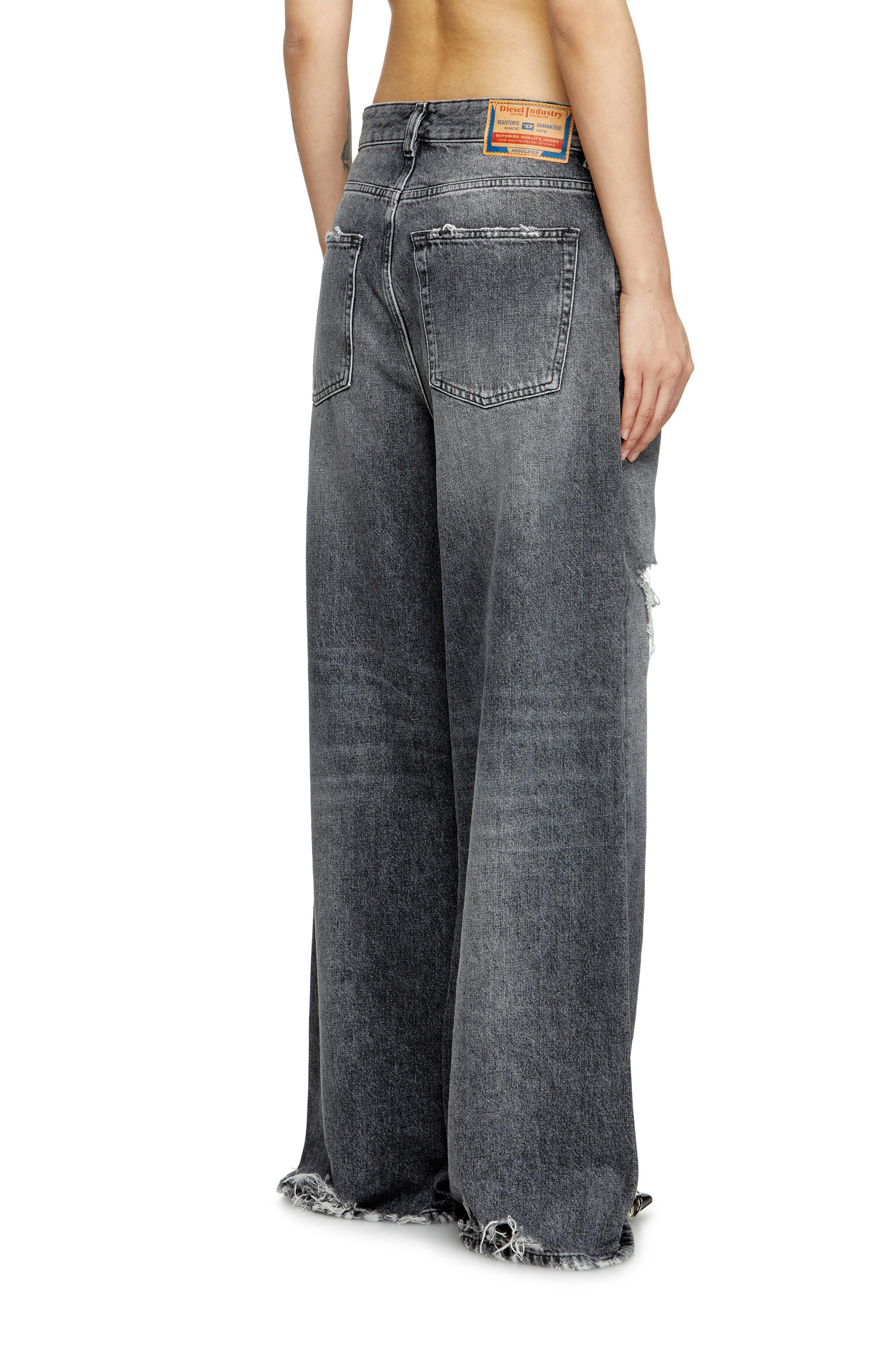 Diesel - Female's Relaxed Jeans 1996 D-Sire 007X4, ブラック/ダークグレー - 4