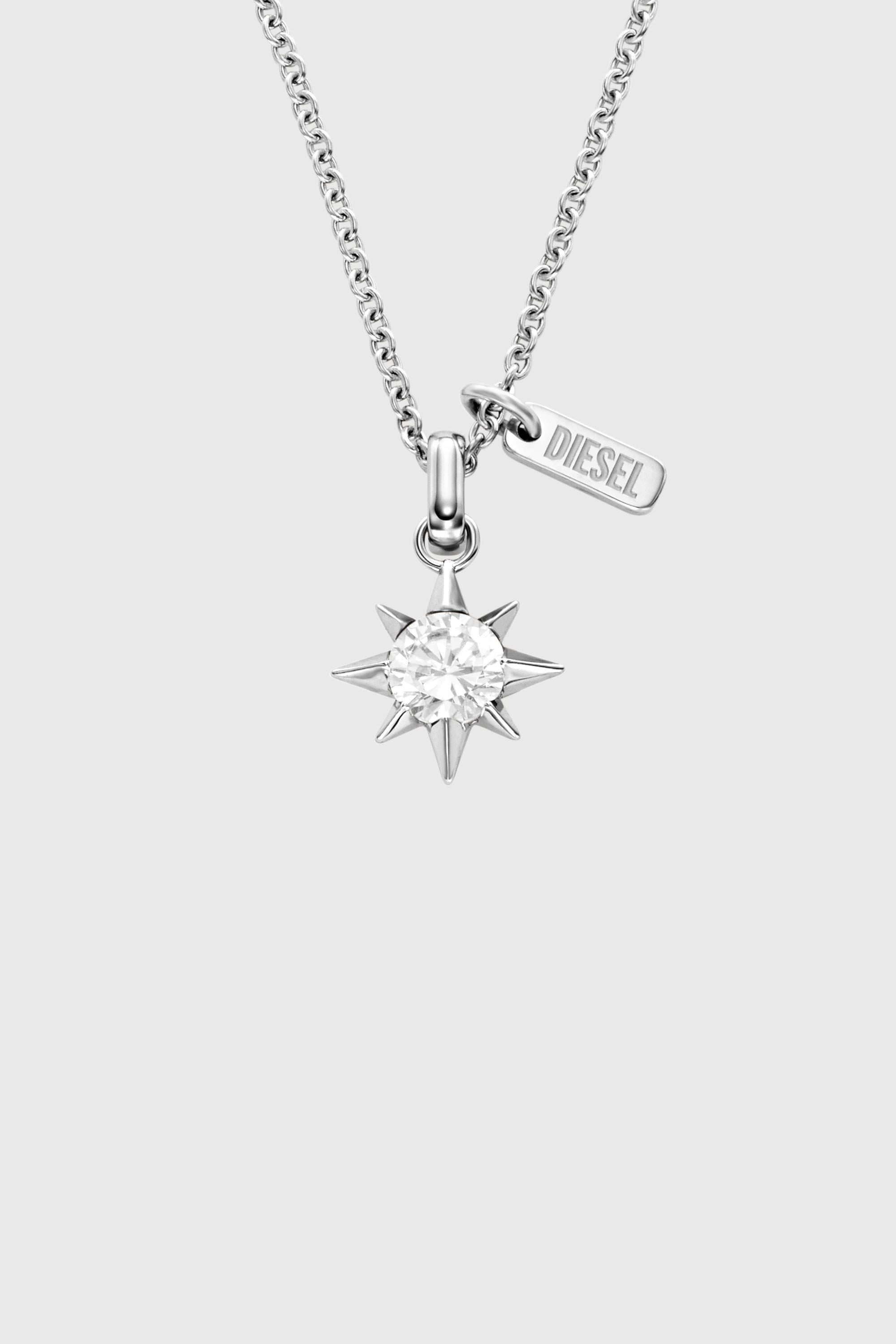 Diesel - DX1747040, Unisex's Stainless steel crystal pendant necklace in シルバー - 1