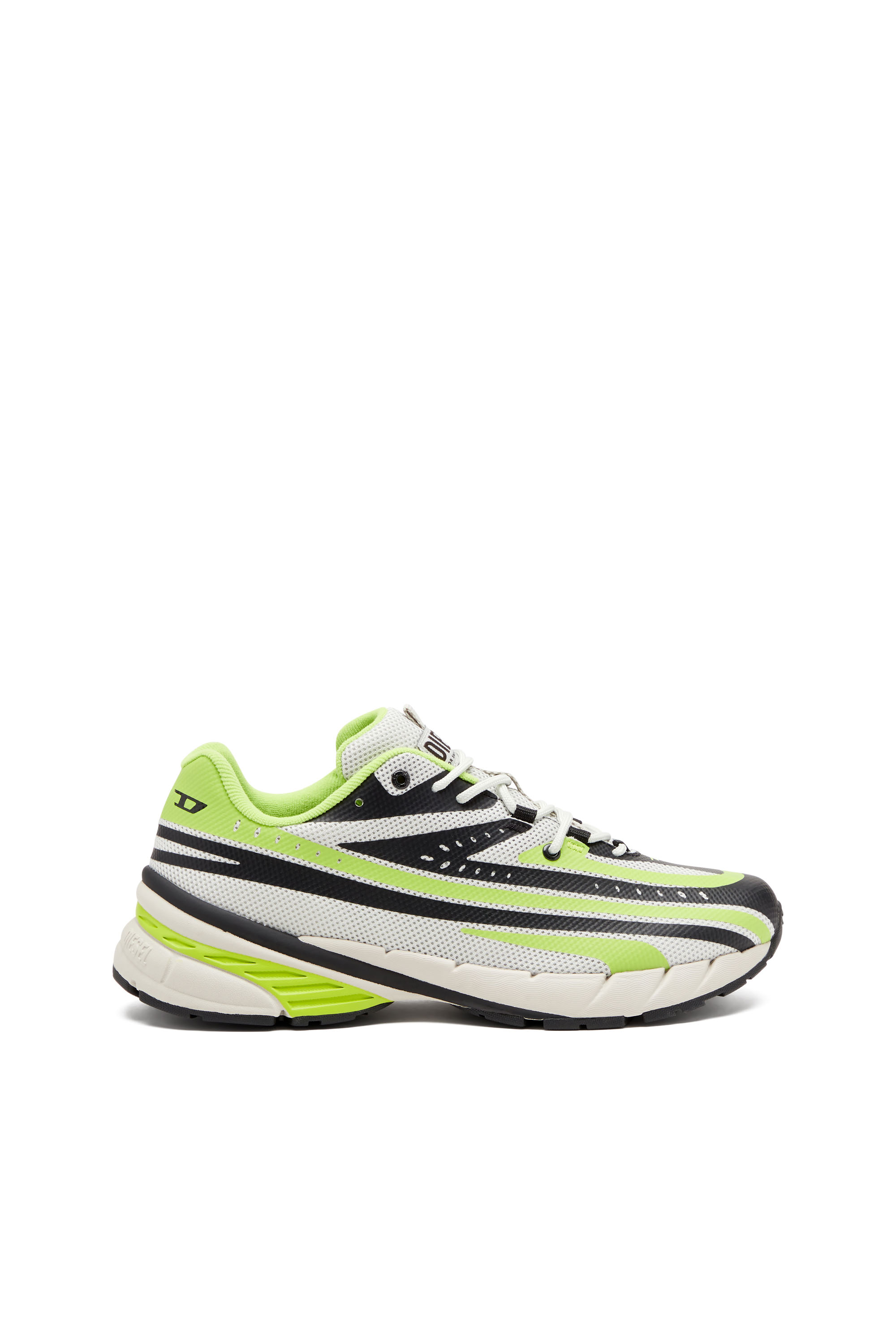 Diesel - D-AIRSPEED LOW, Male's D-Airspeed Low-Striped sneakers in coated mesh in イエロー/ブラック - 1