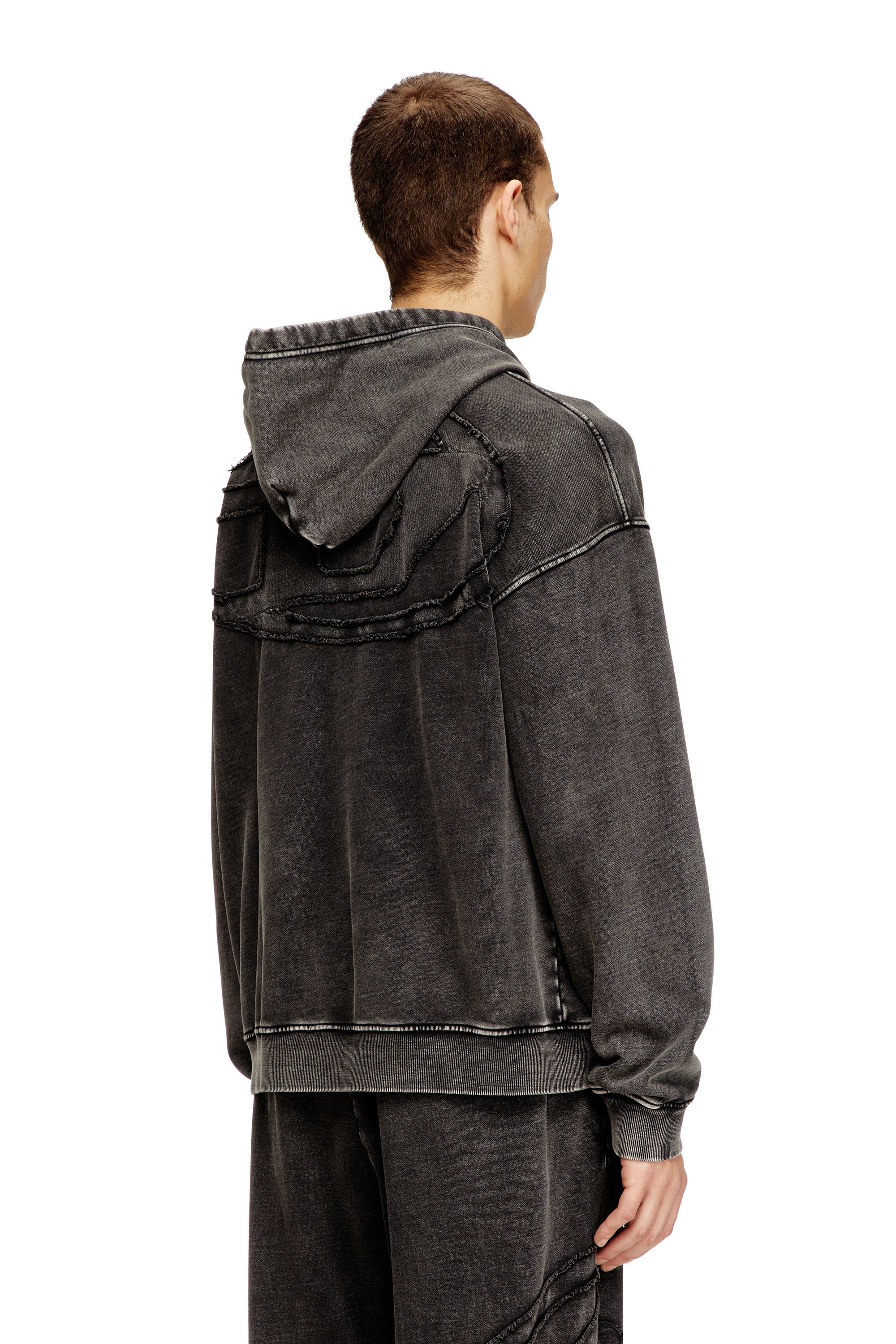 Diesel - S-BOXT-HOOD-DEN, Male's プルオーバーパーカー in ダークグレー - 4