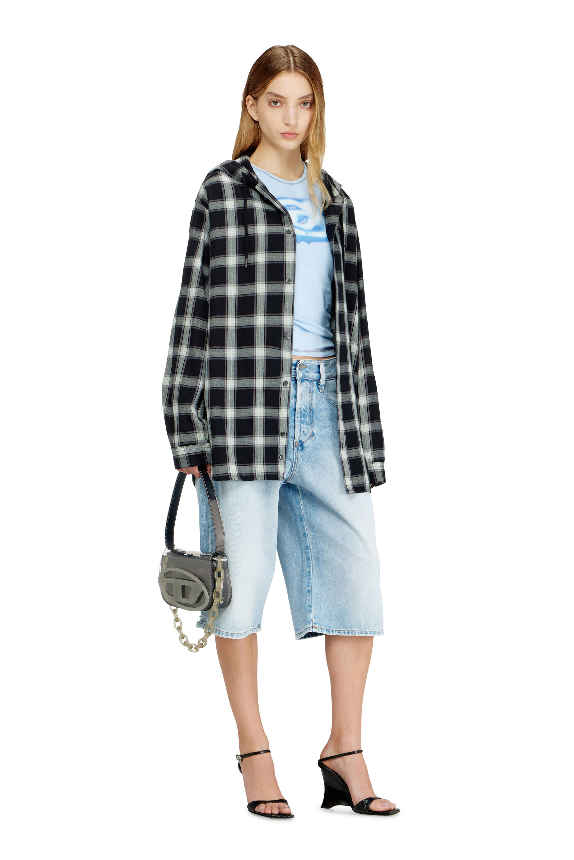 Diesel - D-ENIM-M-SHORT, Unisex's Shorts in destroyed denim in ライトブルー - 6