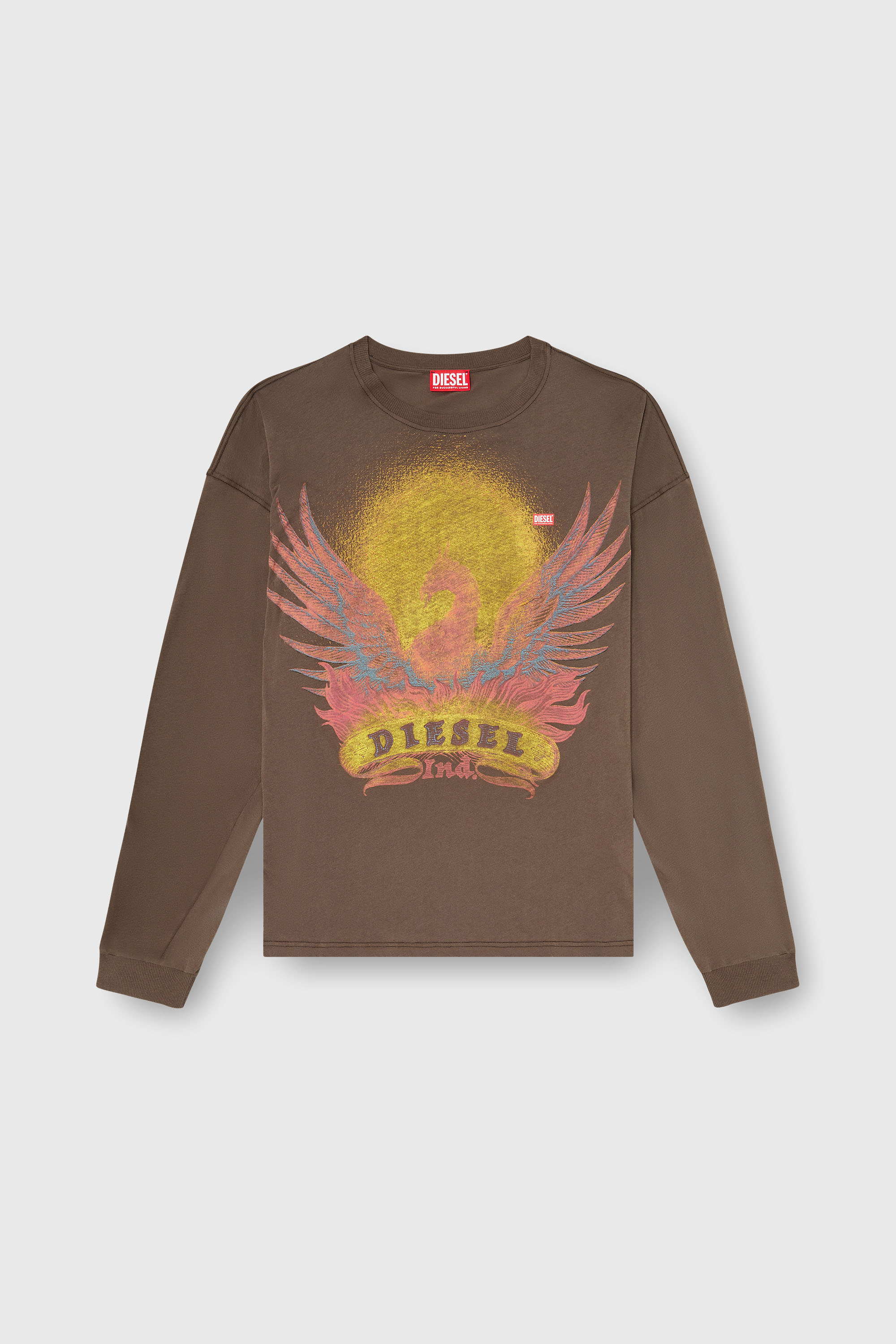 Diesel - T-BOXT-LS-AA1, Male's 長袖Tシャツ in ブラウン - 2