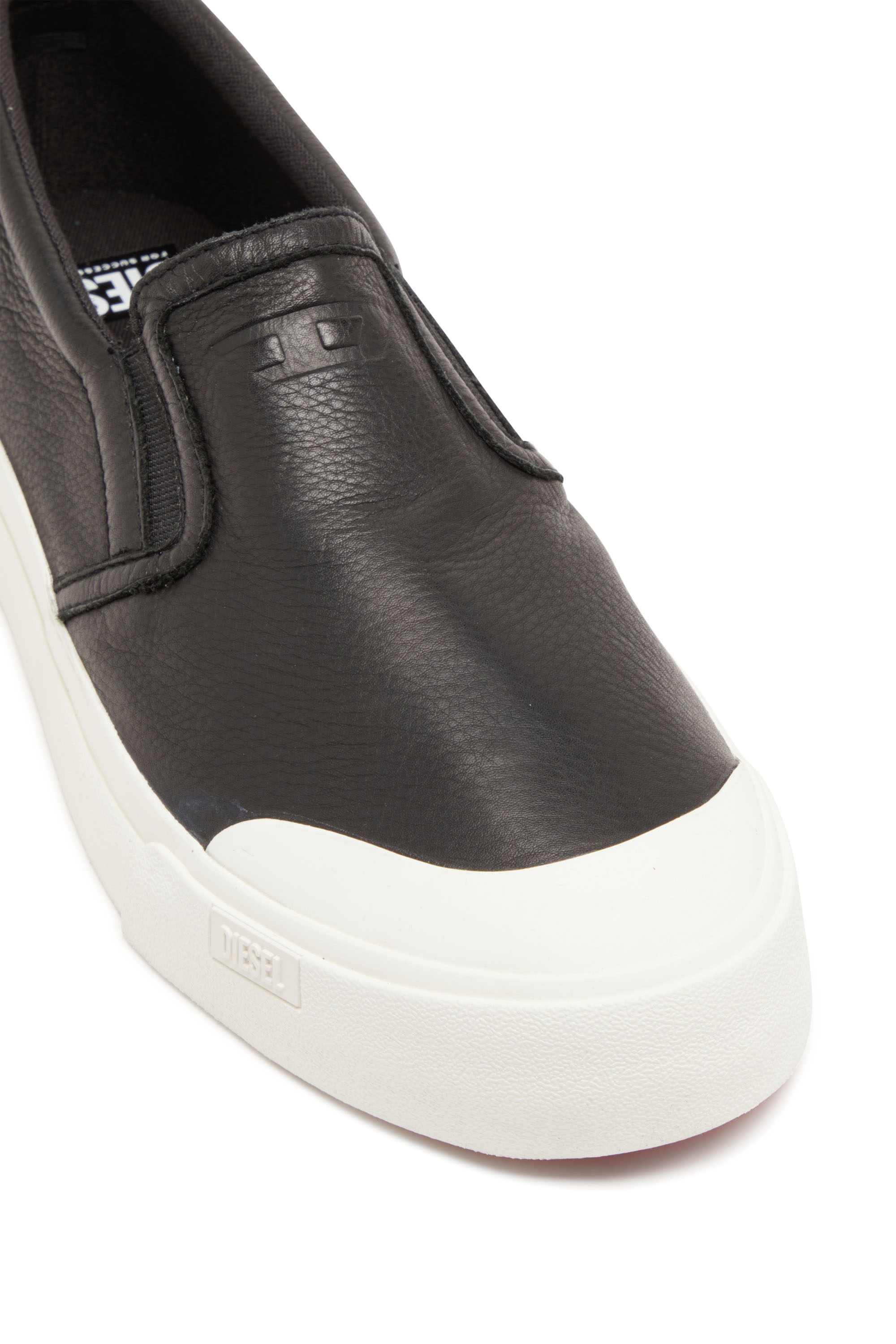 Diesel - S-ATHOS SLIP ON, Male's S-Athos-Slip-on sneakers in plain leather in ブラック - 6