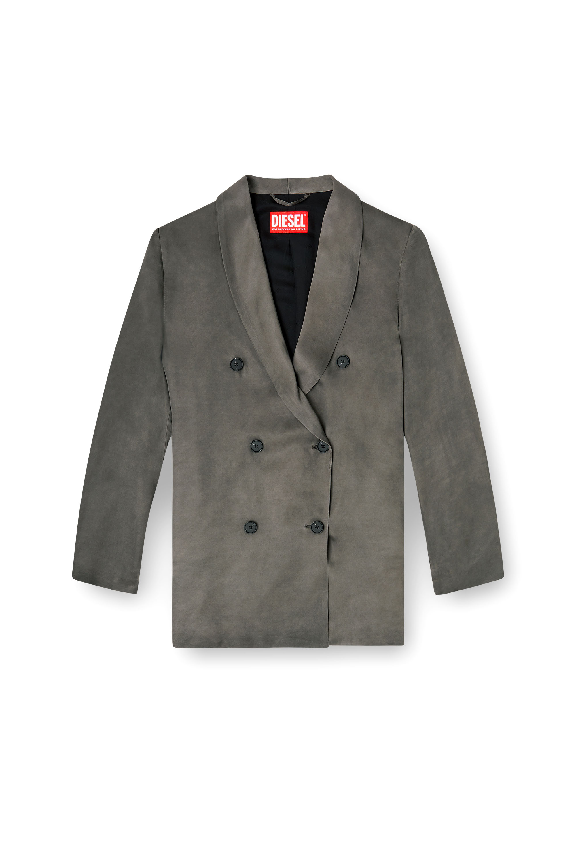 Diesel - G-AVINA-S1, Female's Blazer in treated fluid viscose in ダークグレー - 3
