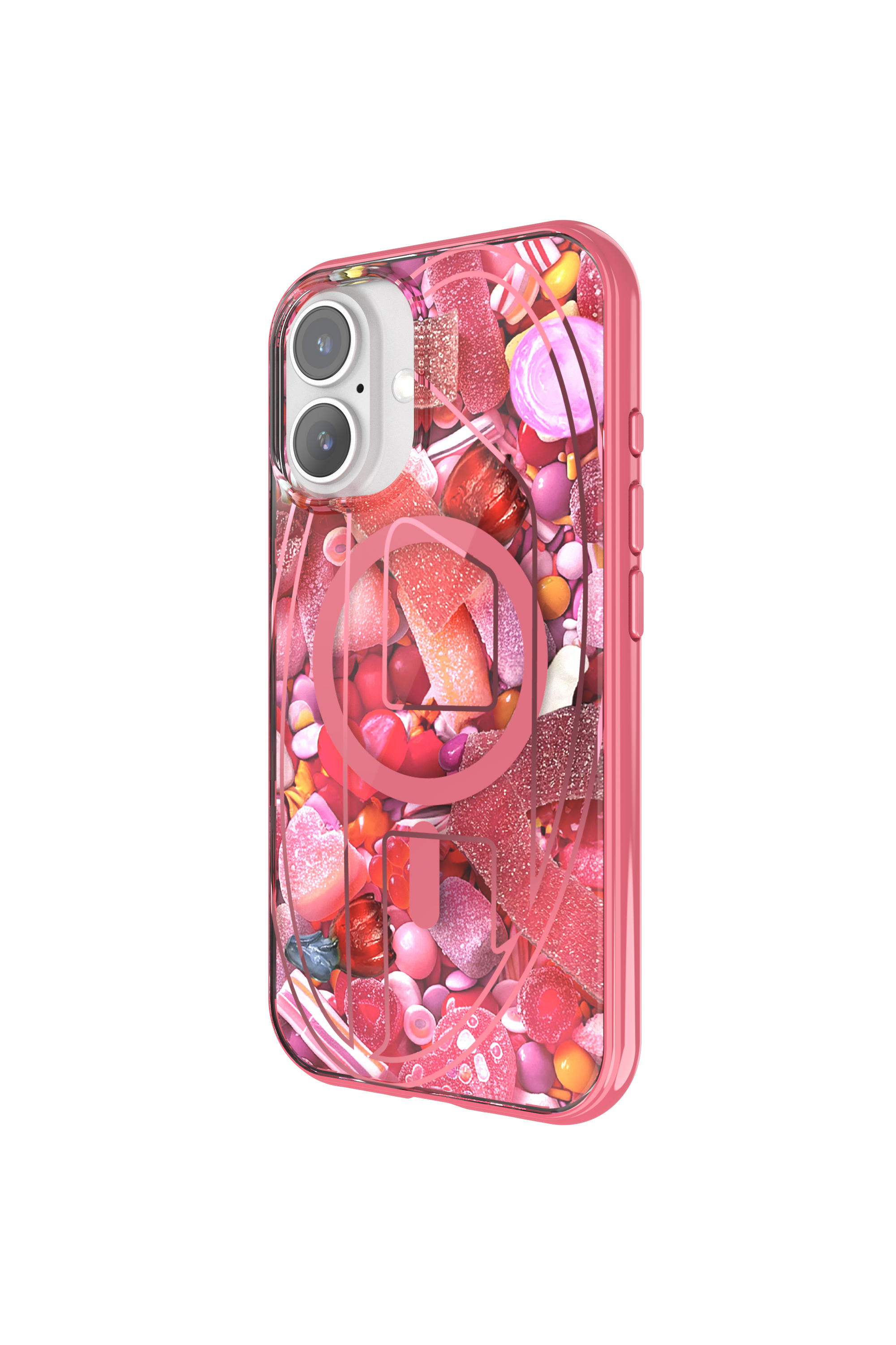 Diesel - 60249 AOP CASE, Unisex's Oval D Case with Magsafe iPhone 16 in ピンク / ホワイト - 2