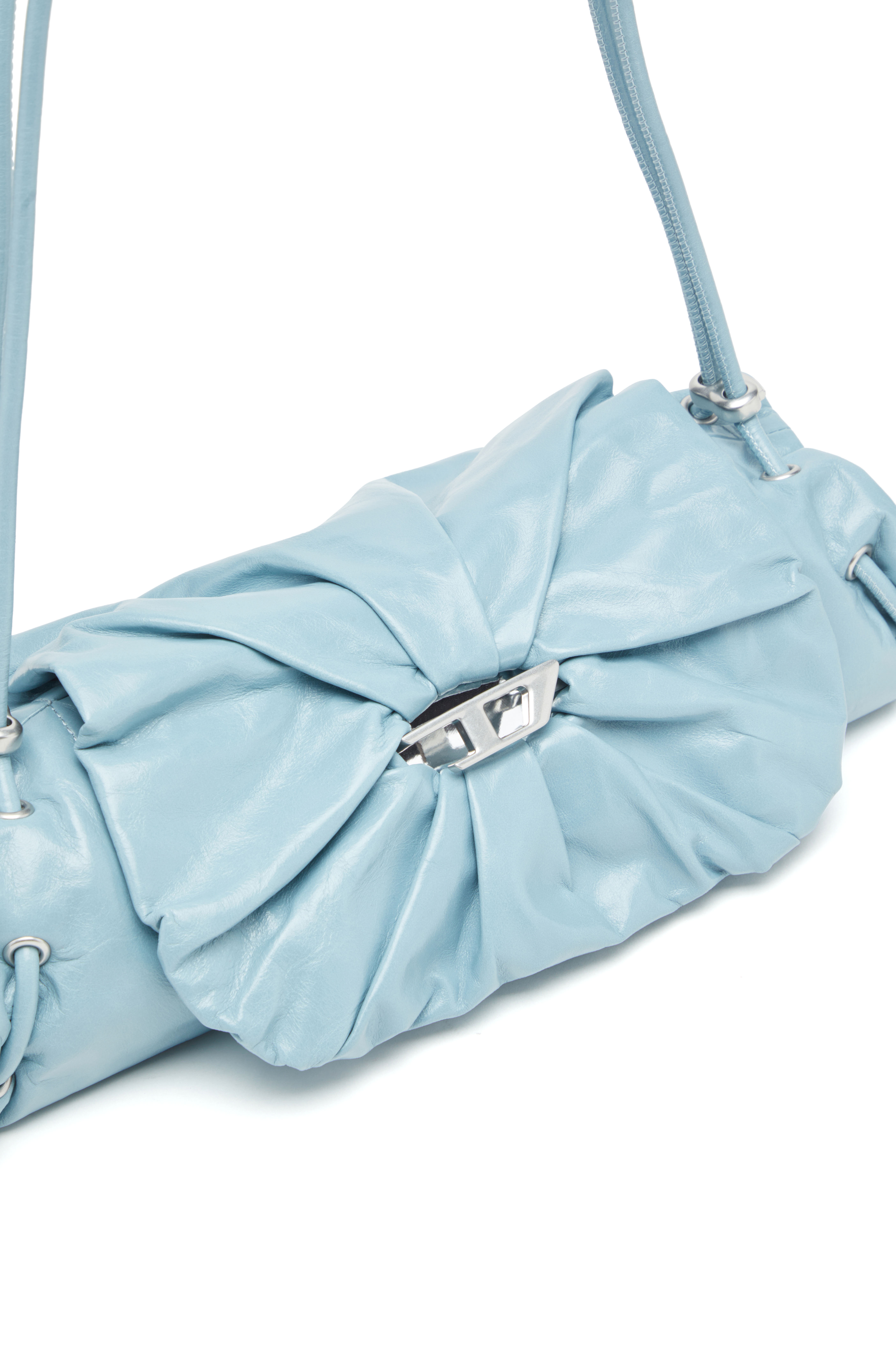 Diesel - SCRUNCH-D SHOULDER S, Female's Scrunch-D S-Shoulder bag in scrunched leather in アジュール - 5