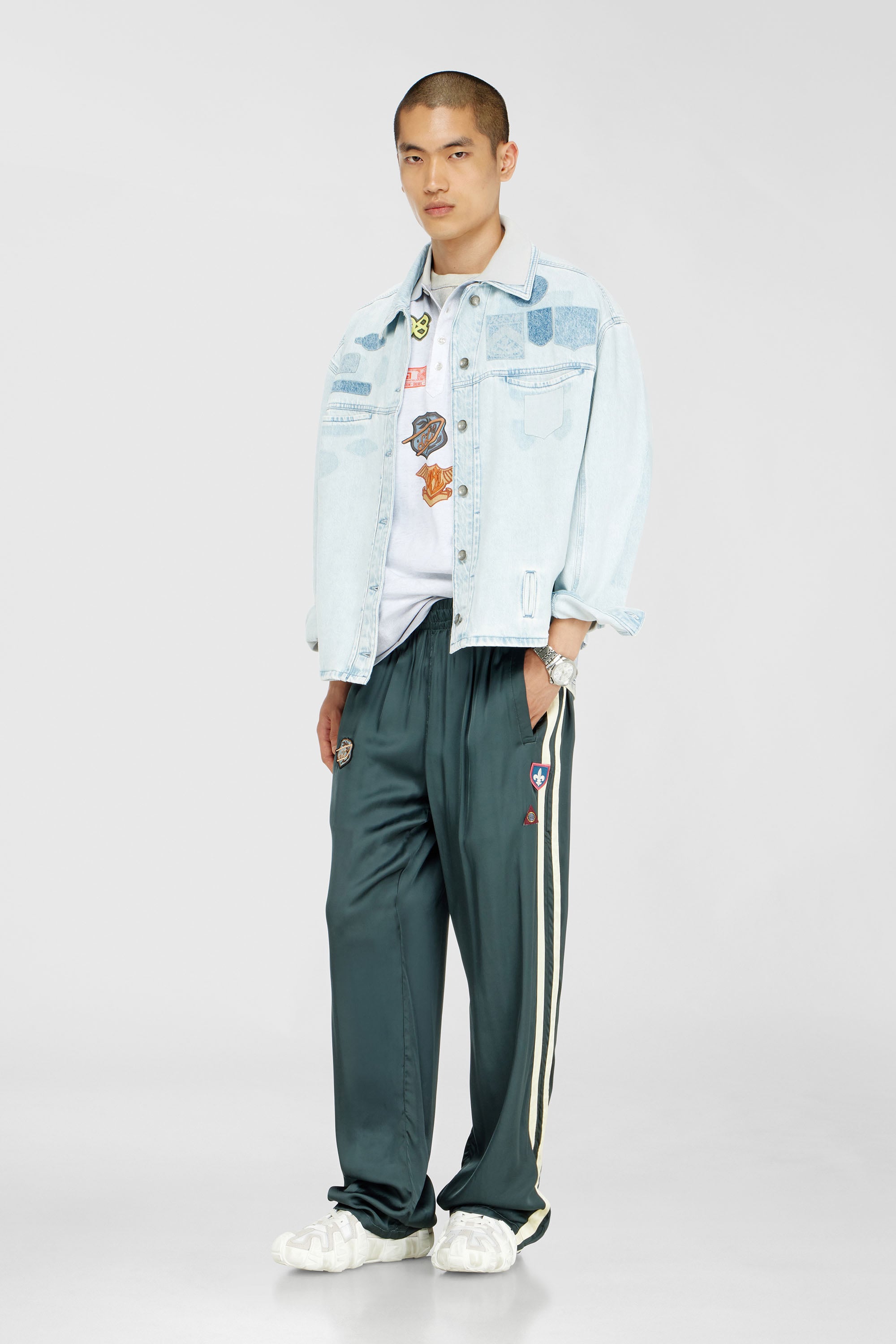 Diesel - T-REJUST-PATCHES, Male's ポロシャツ in ホワイト - 2