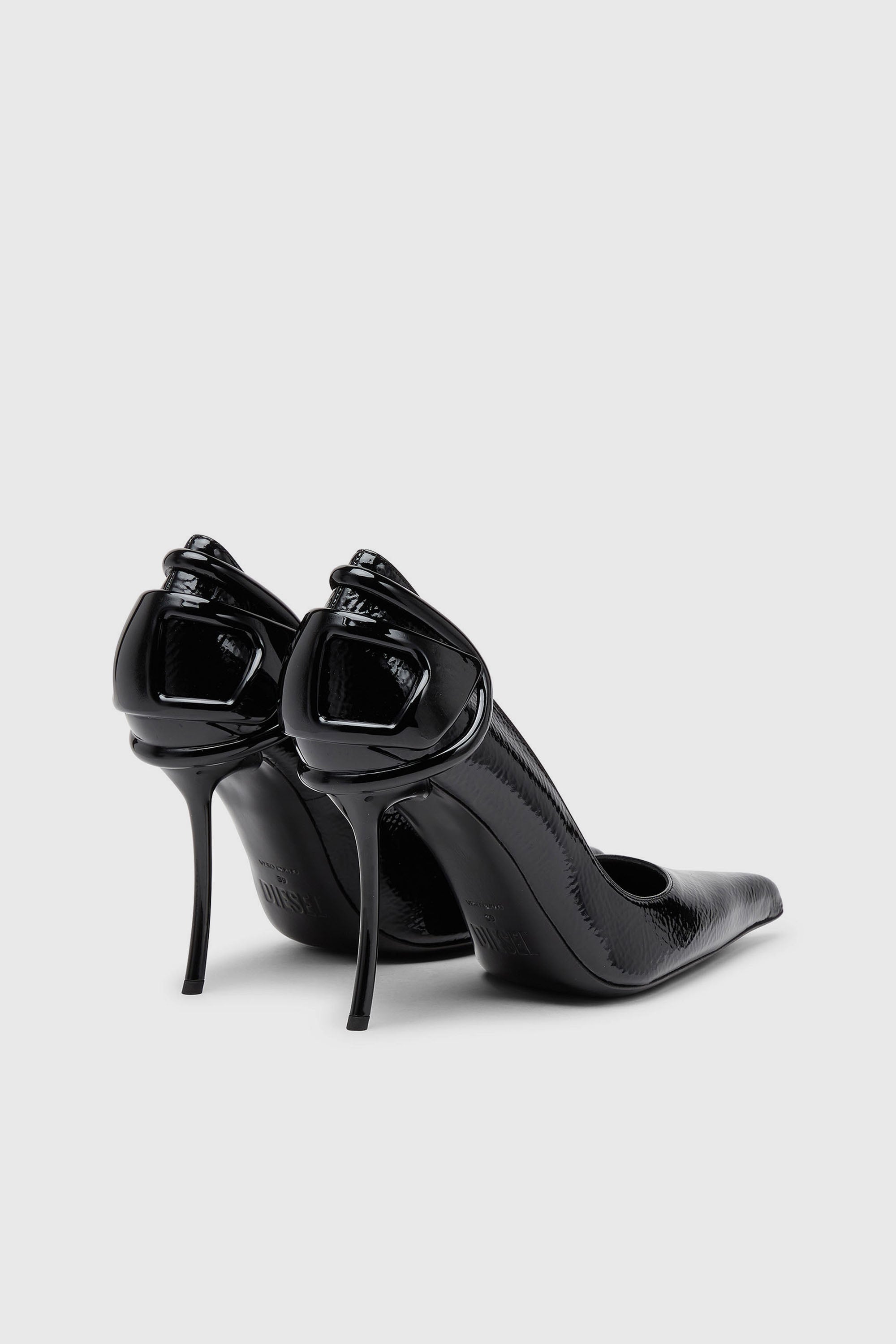 Diesel - D-TEN&HALF P, Female's D-Ten&Half-Glossy pumps with curved heel in ブラック - 4