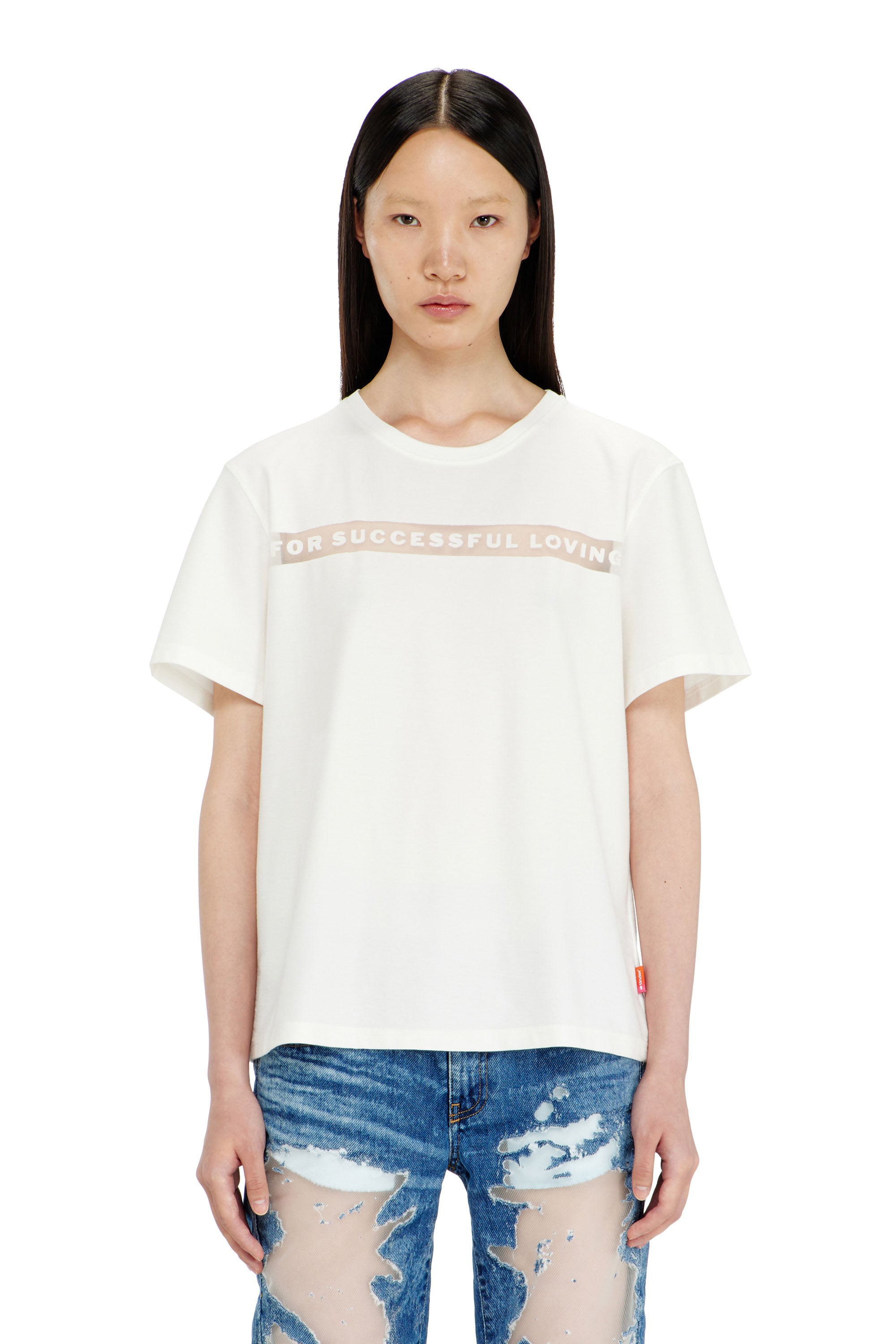 Diesel - PR-T-NOTS-CHI-R, Unisex's T-shirt with For Successful Loving logo in ホワイト - 4