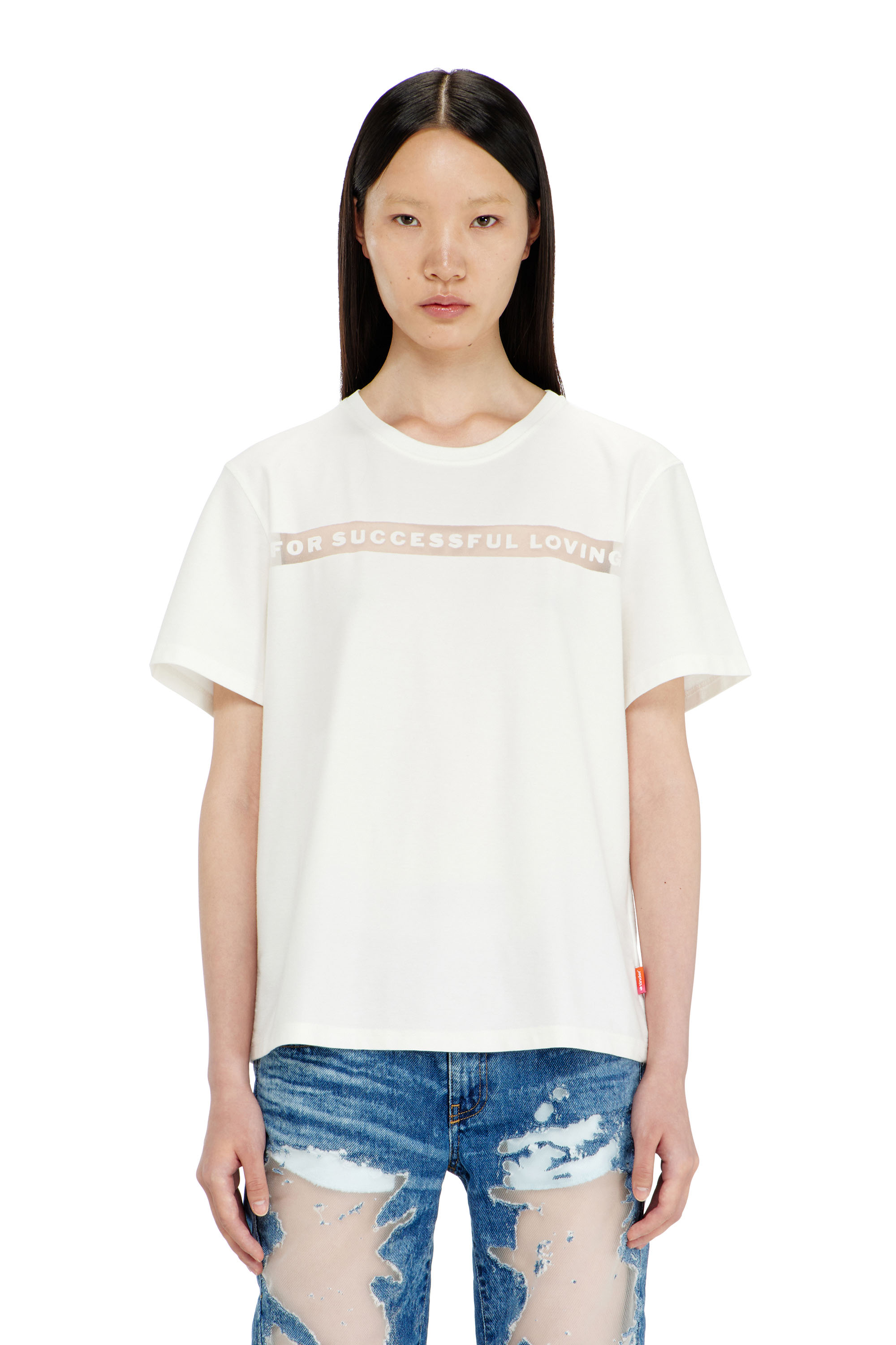 Diesel - PR-T-NOTS-CHI-R, Unisex's T-shirt with For Successful Loving logo in ホワイト - 5