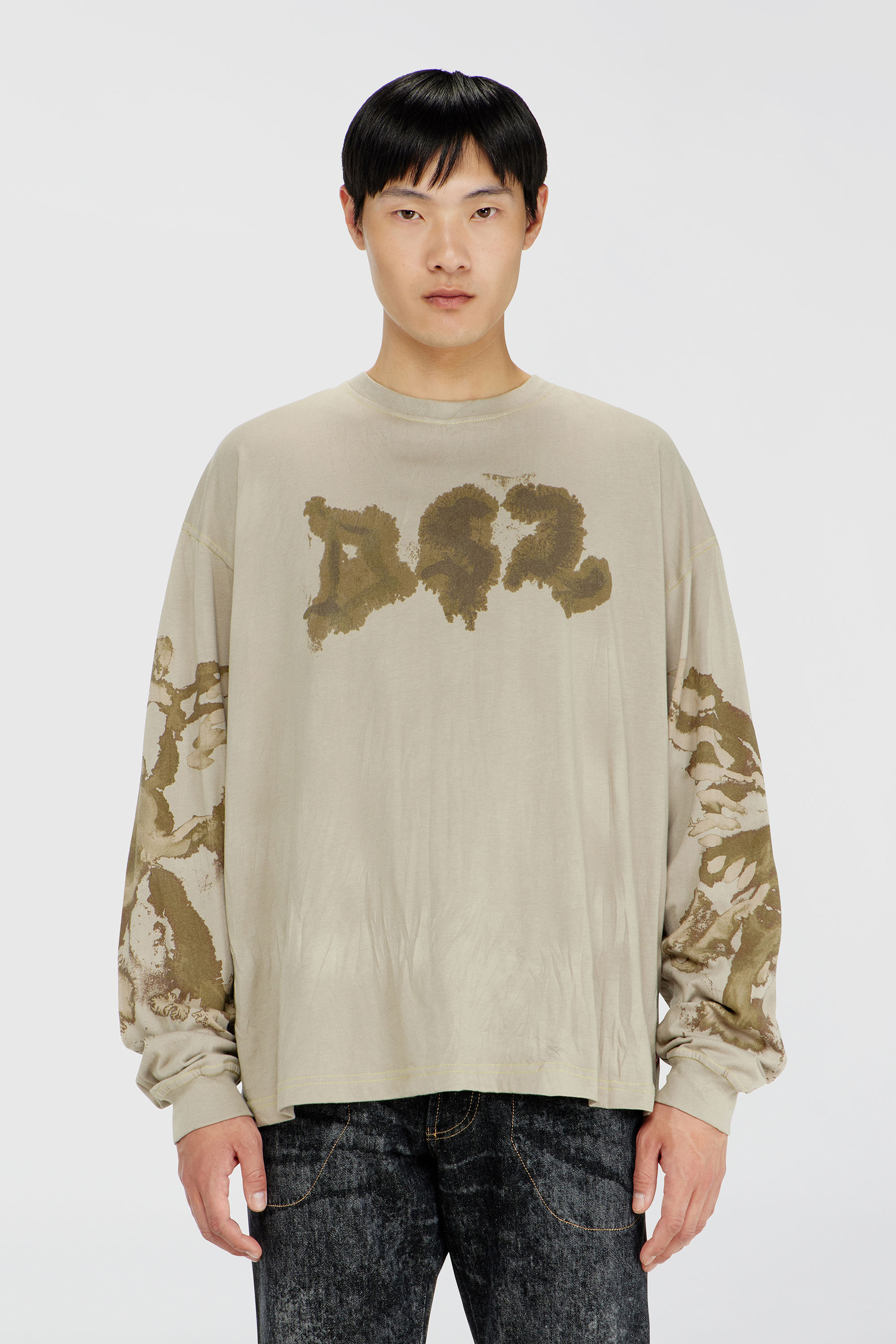 Diesel - T-BOXT-LS-AA4, Male's 長袖Tシャツ in ミリタリーグリーン - 3