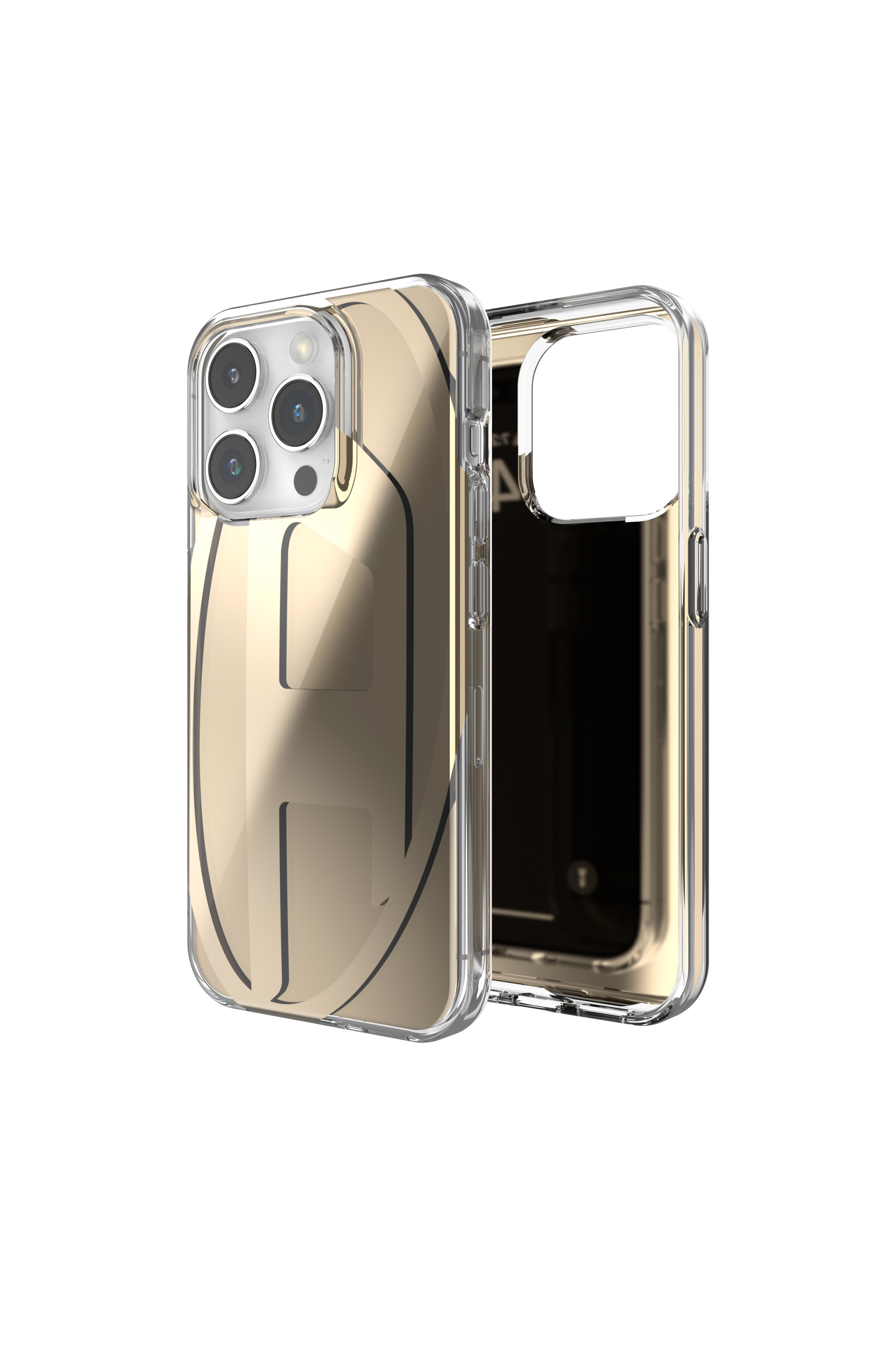 Diesel - 54089 MOULDED CASE, Unisex's iPhone 15 Pro クリアケース in ゴールド - 1