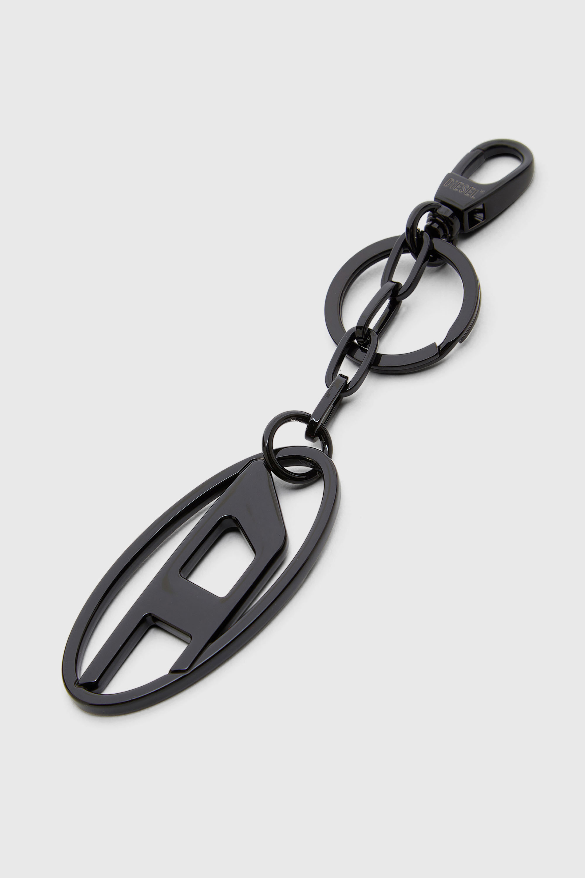 Diesel - HOLY-C, Unisex's Metal keyring with logo plaque in ブラック - 2