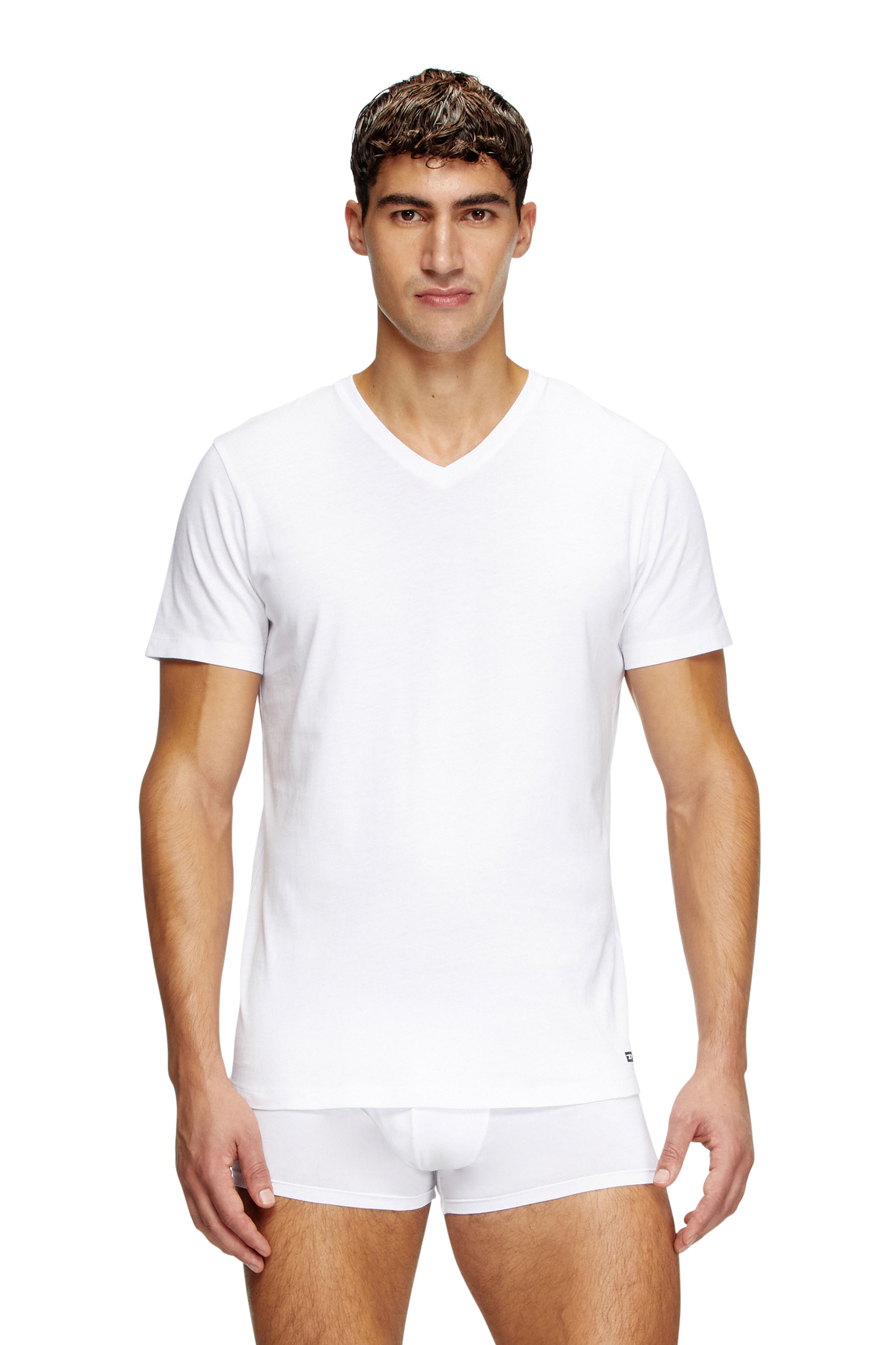 Diesel - MICHAEL-D-BOX-3PACK, Male's Three-pack of V-neck T-shirts in ホワイト - 2