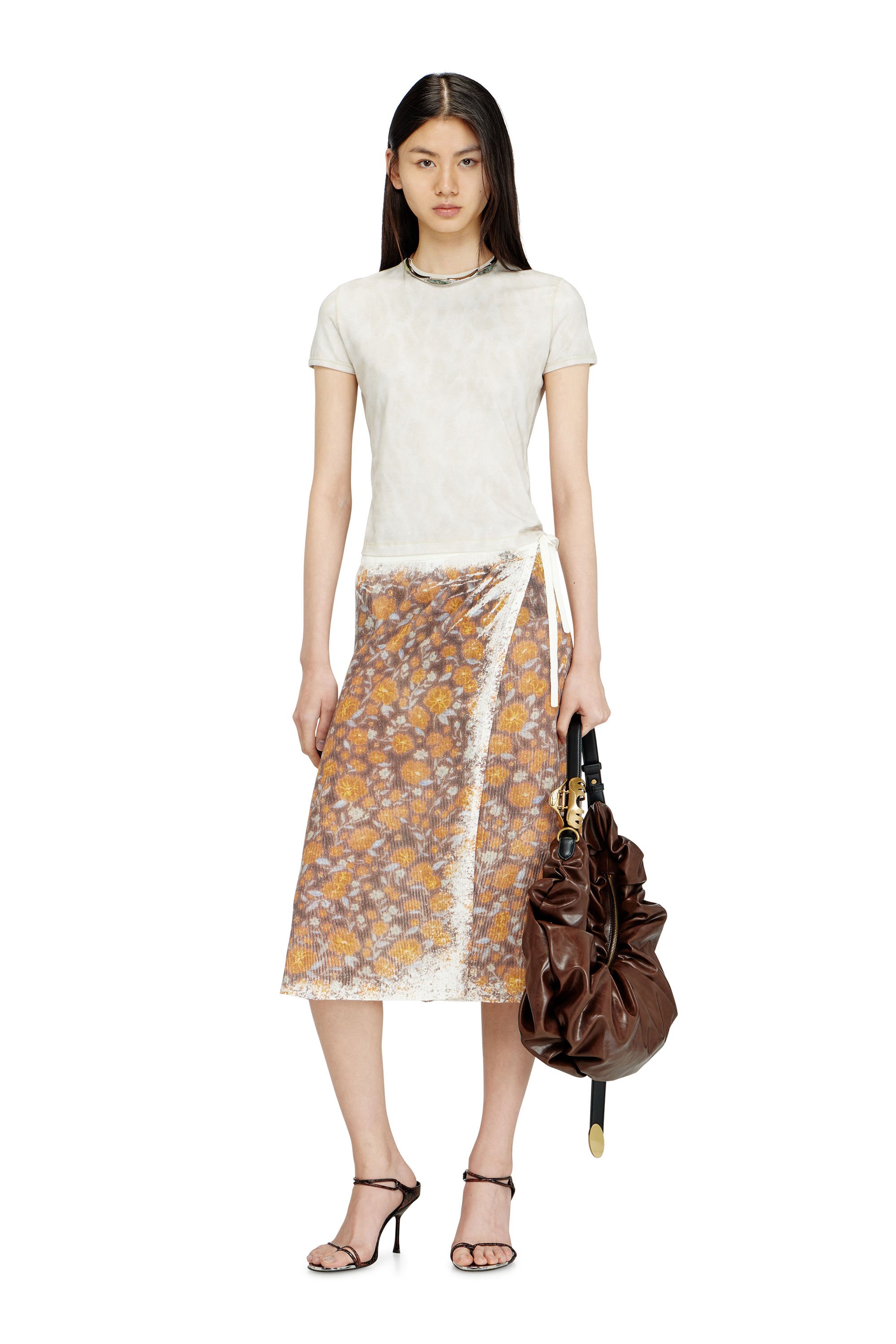 Diesel - T-ANIMA, Female's Animal-print T-shirt in stretch jersey in グレー - 2