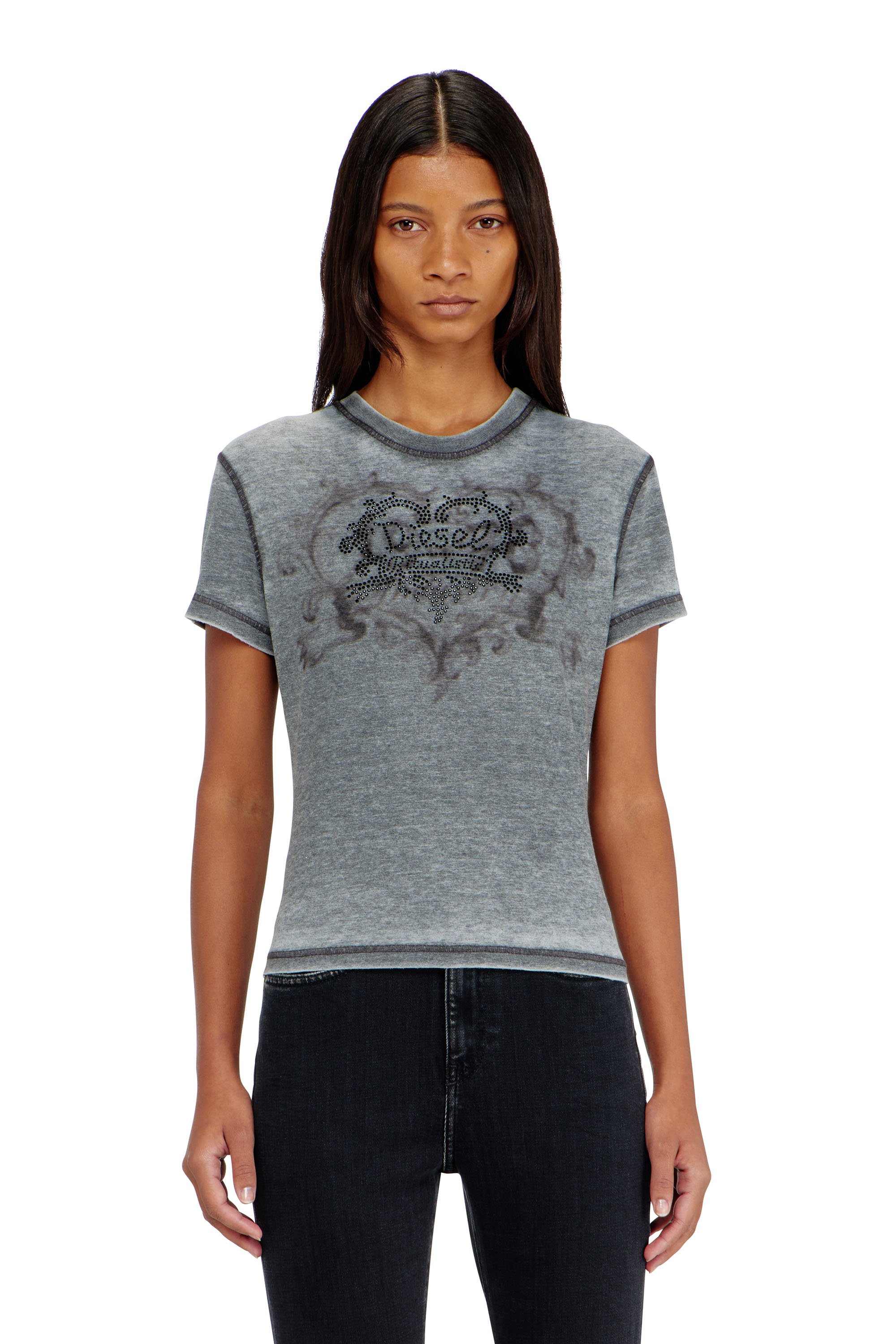 Diesel - T-ILA-AA1, Female's Tシャツ in グレー - 3