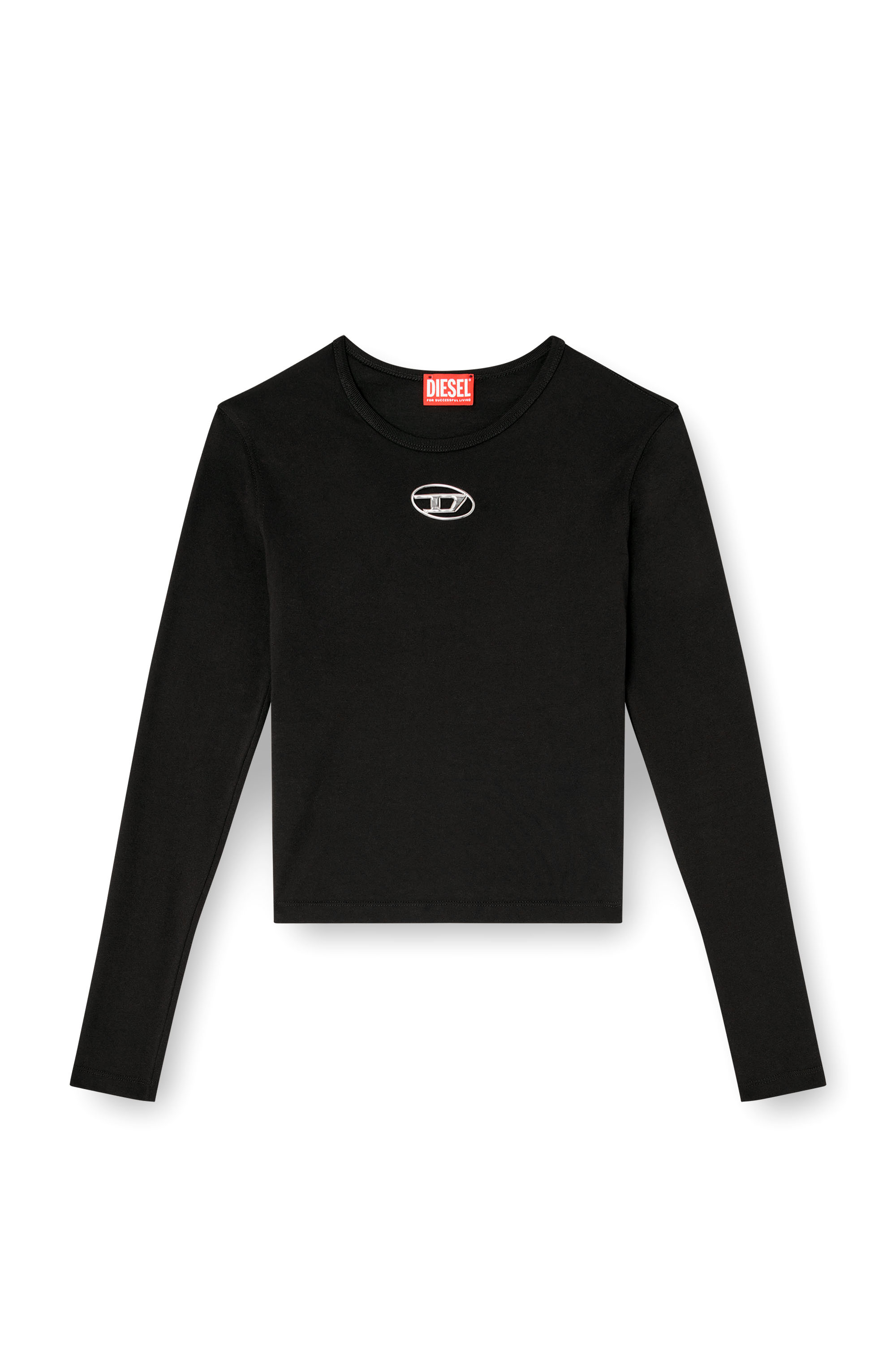 Diesel - T-UNCUTIE-LONG-LS-OD, Female's Long-sleeve top with Oval D cut-out in ブラック - 3