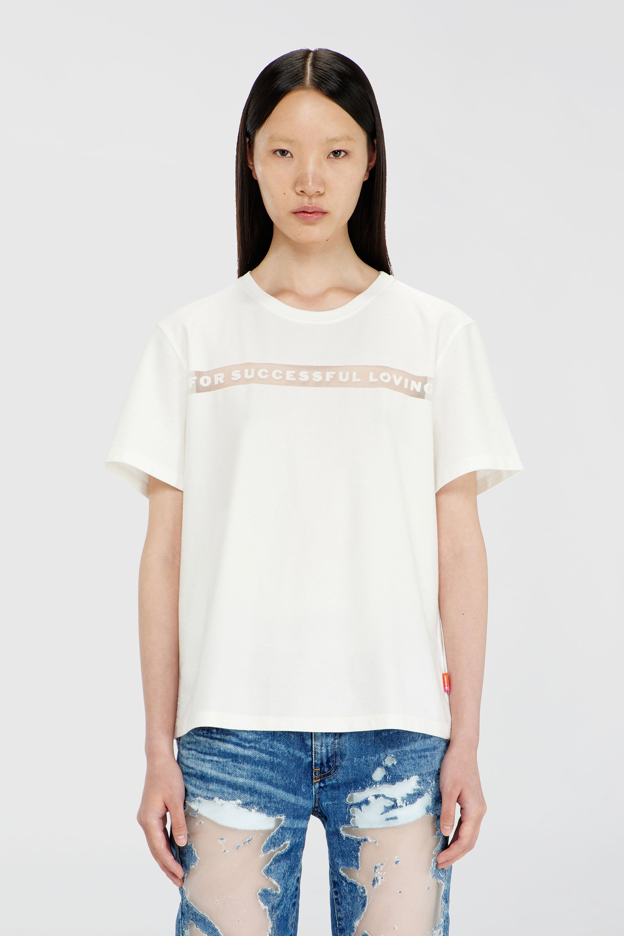 Diesel - PR-T-NOTS-CHI-R, Unisex's T-shirt with For Successful Loving logo in ホワイト - 1
