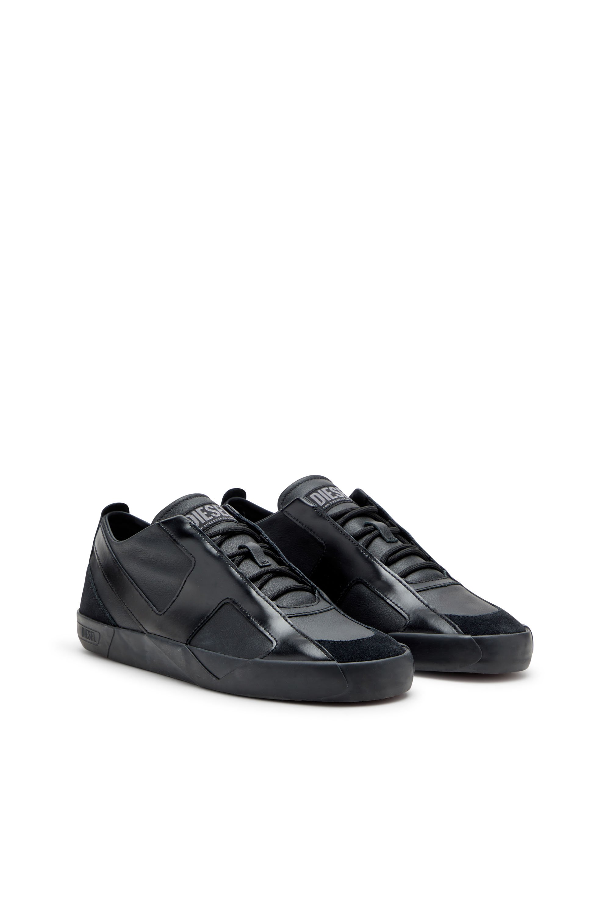 Diesel - S-SLANTE-D LOW, Male's S-Slante-D-Sneakers in suede and leather with D logo in ブラック - 2