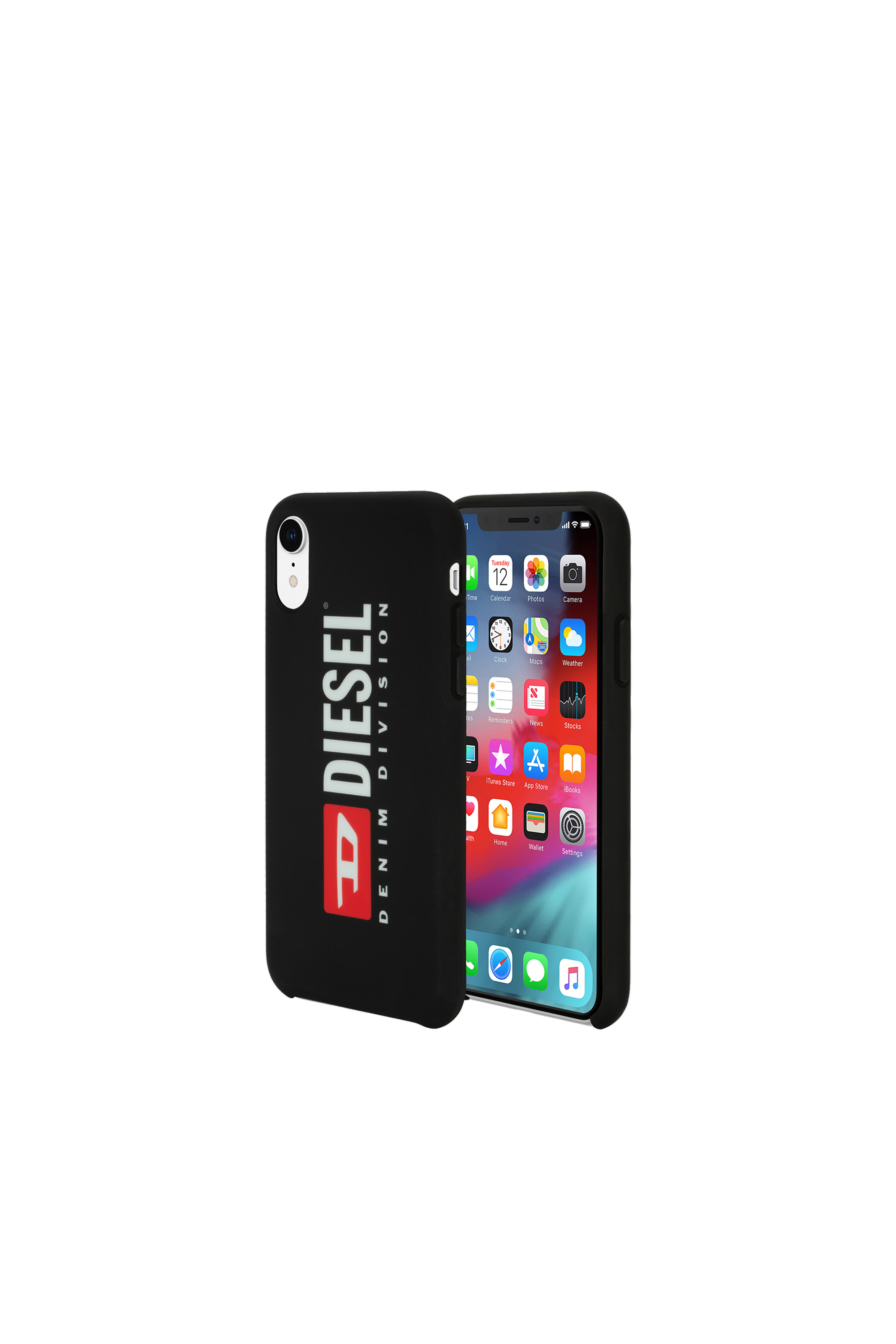 Diesel - DIESEL PRINTED CO-MOLD CASE FOR IPHONE XR, Unisex's Soft touch logo black case, iPhone XR in ブラック/ホワイト - 1