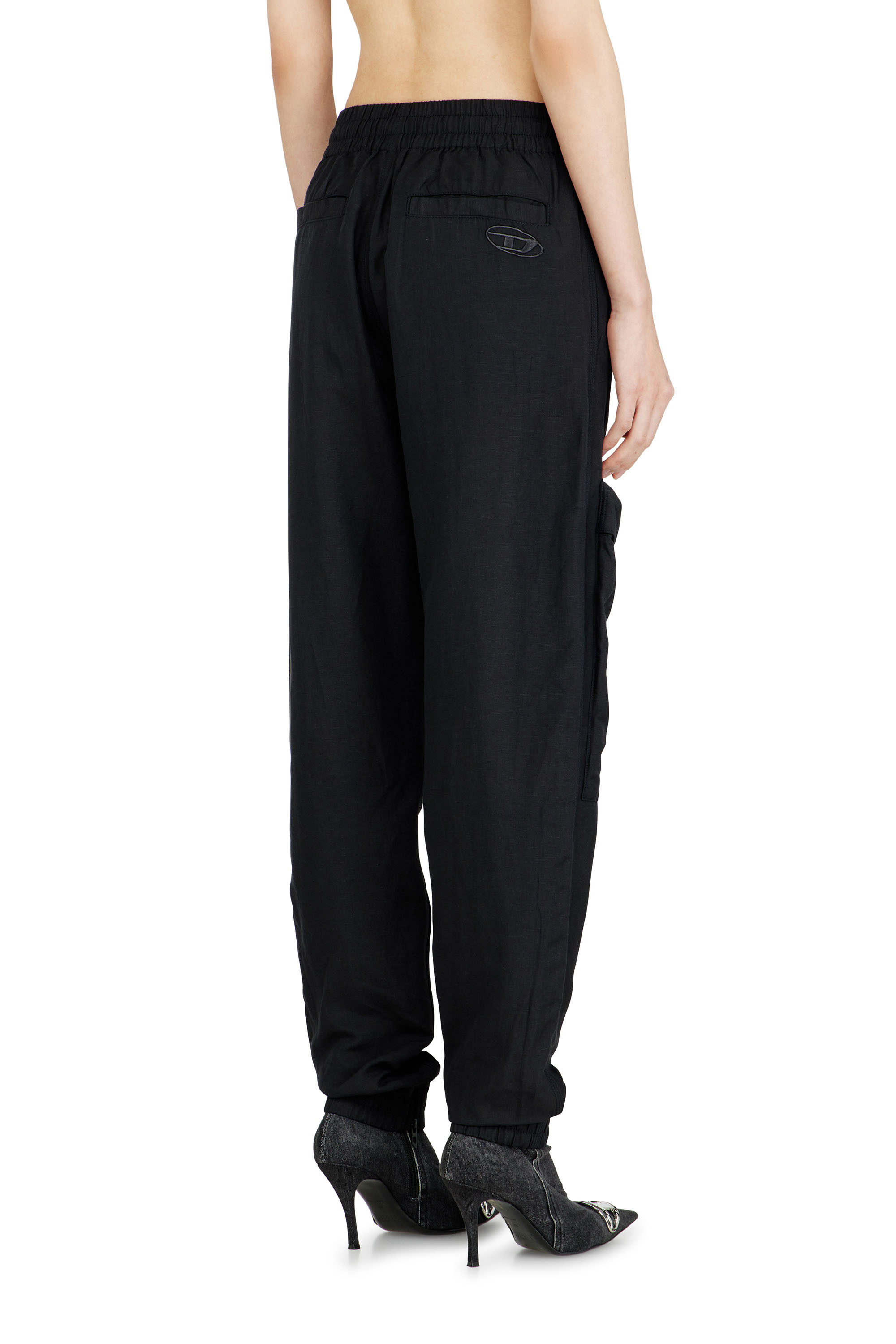 Diesel - P-RIDE-S2, Female's Linen-blend cargo pants in ブラック - 4