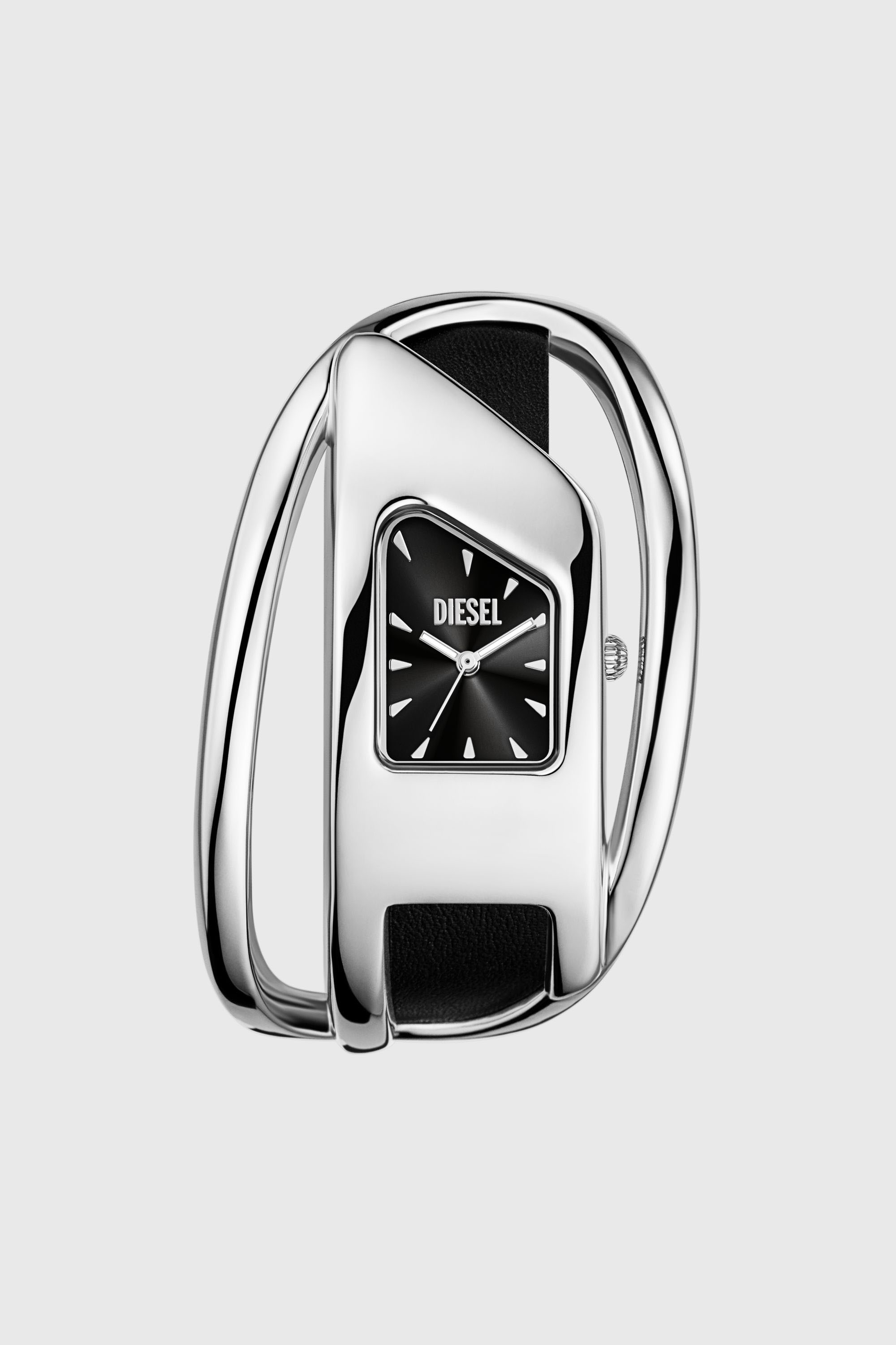 Diesel - DZ5627 WATCH, Female's Wrap-D black leather watch in シルバー/ブラック - 1