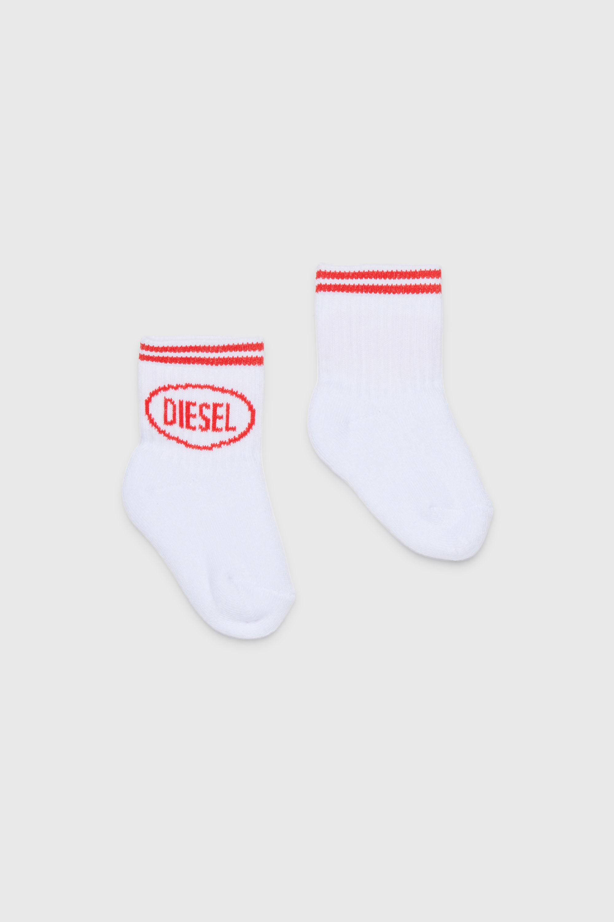 Diesel - ZOLPYB, Unisex's ソックス in ホワイト/レッド/ブルー - 1