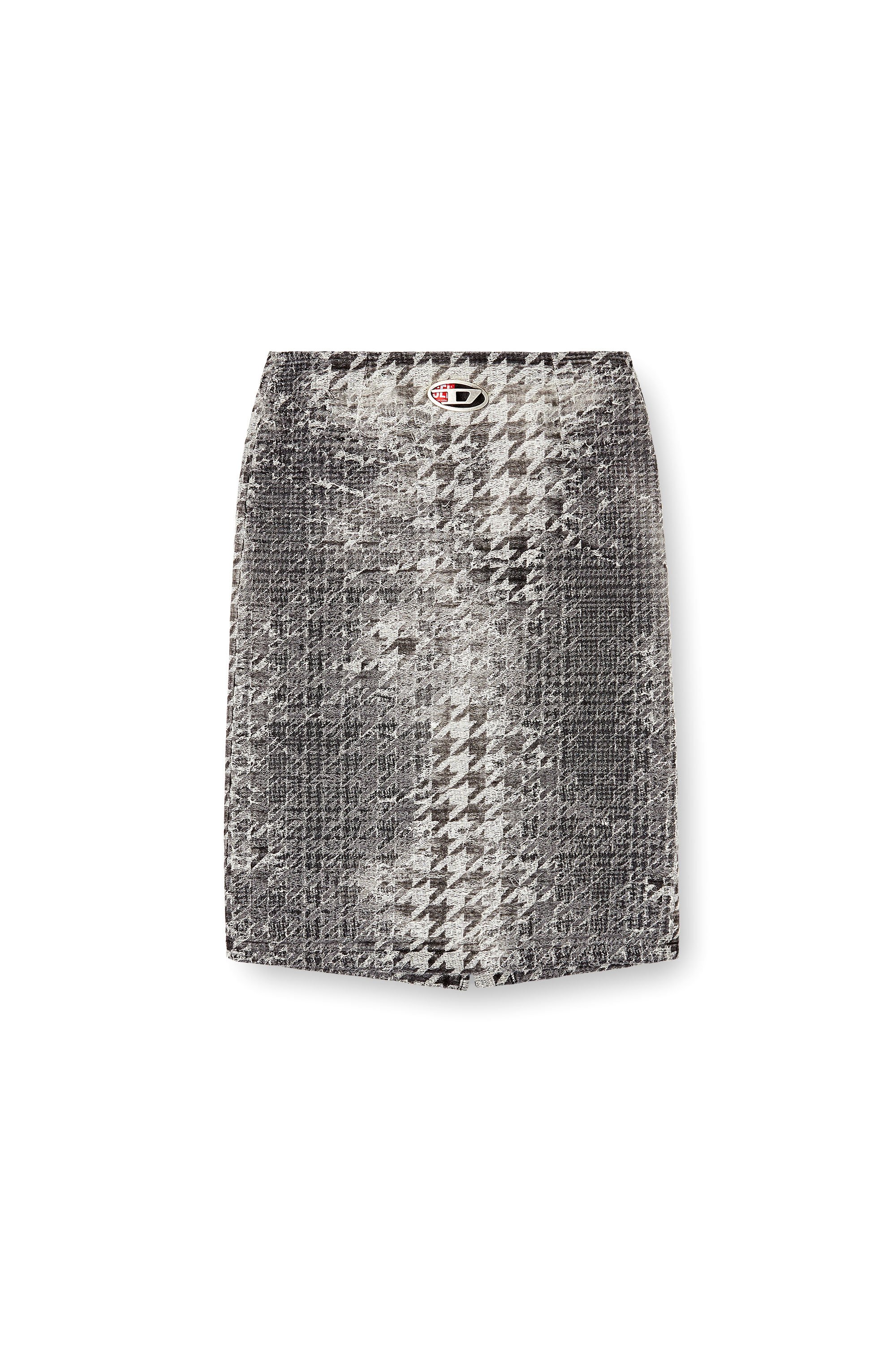 Diesel - DE- RATHIAN-FSH, Female's Midi skirt in Prince of Wales jacquard denim in ブラック/ホワイト - 3