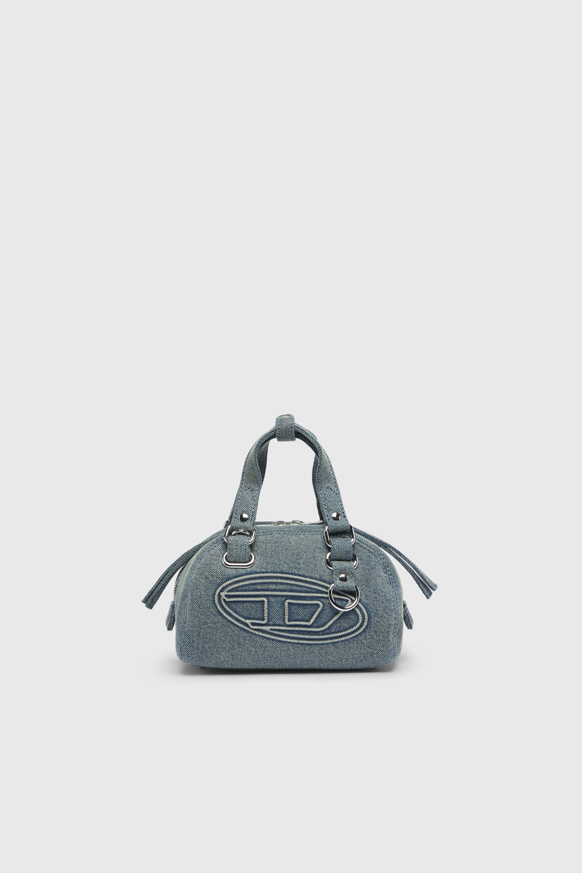 Diesel - 1DR DOME SOFT CROSSBODY, Unisex's 1DR Dome-Small bowling bag in denim with Oval D logo in ライトブルー - 1